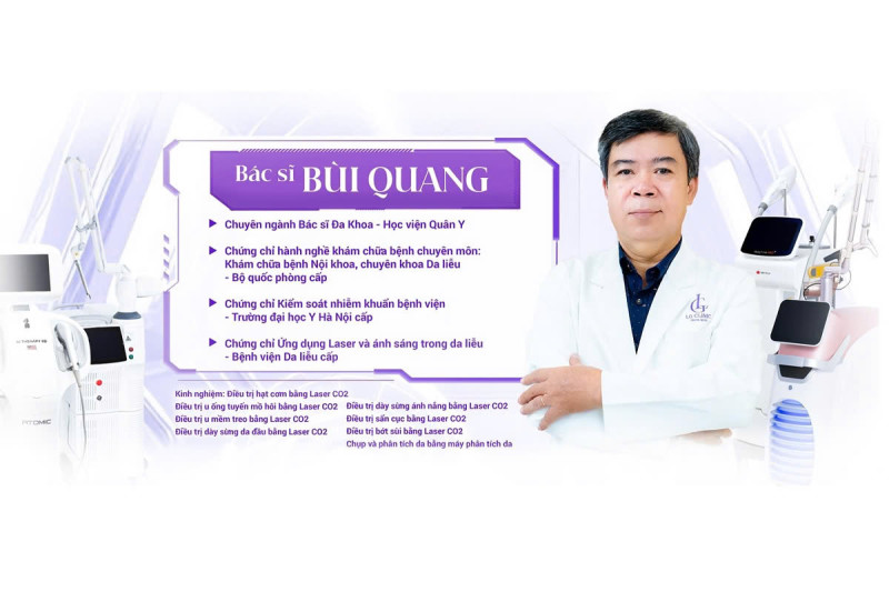 Bác sĩ CKI nội khoa và da liễu Bùi Văn Quang tại Viện Thẩm Mỹ LG Clinic