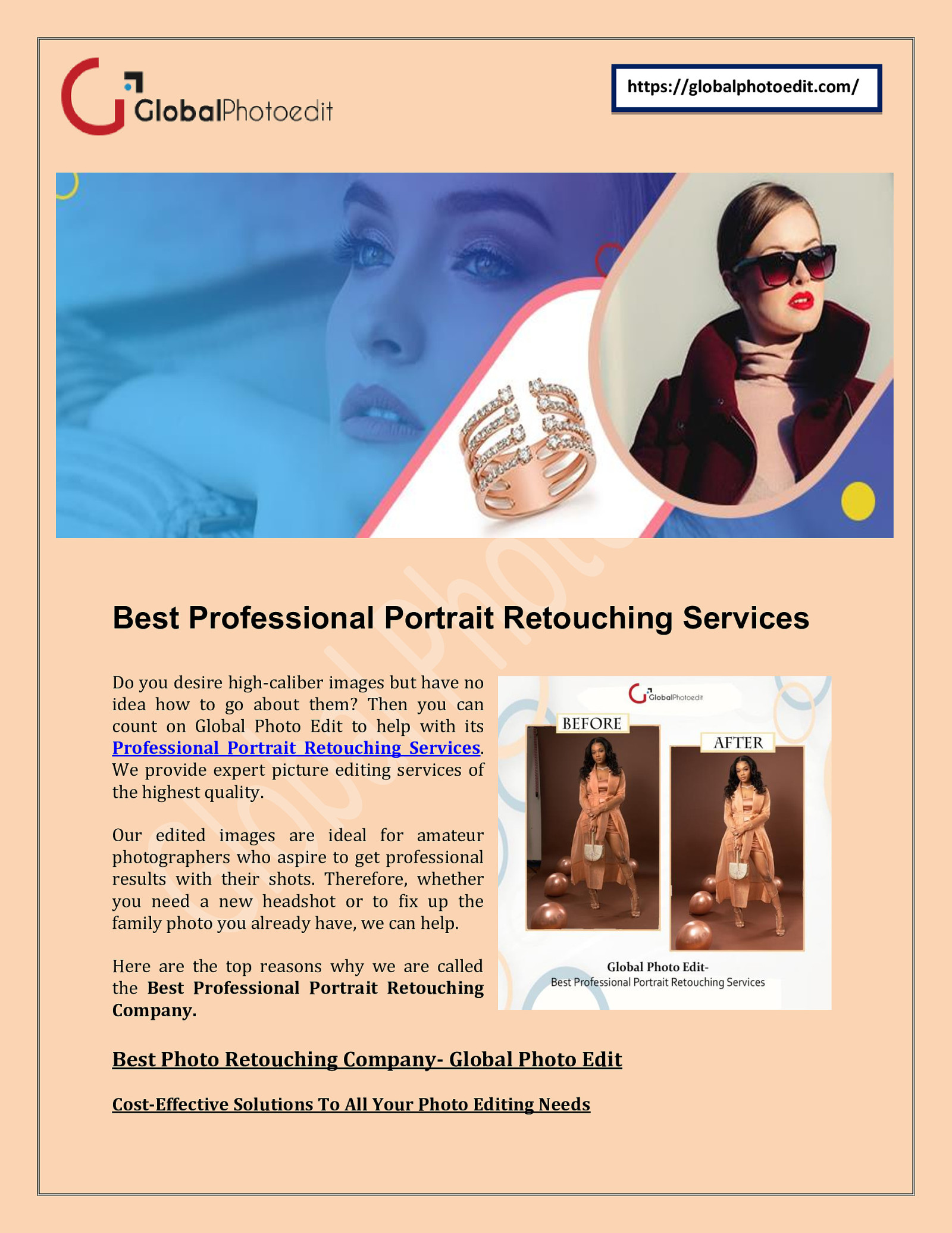 Professional Portrait Retouching Company – Global Photo Edit