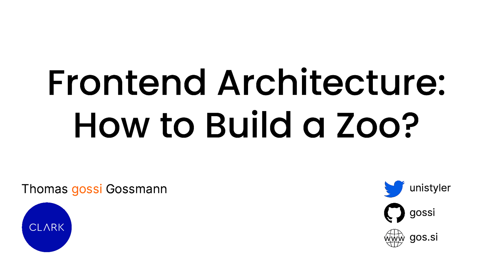 Frontend Architecture: How to Build a Zoo?