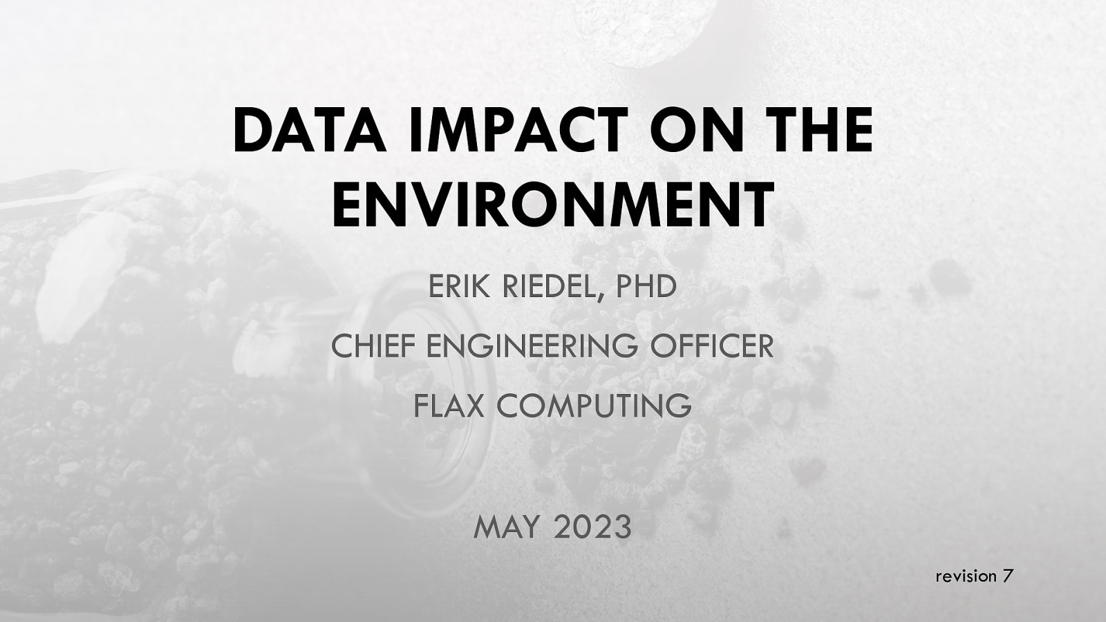 Data Impact On The Environment by erik riedel
