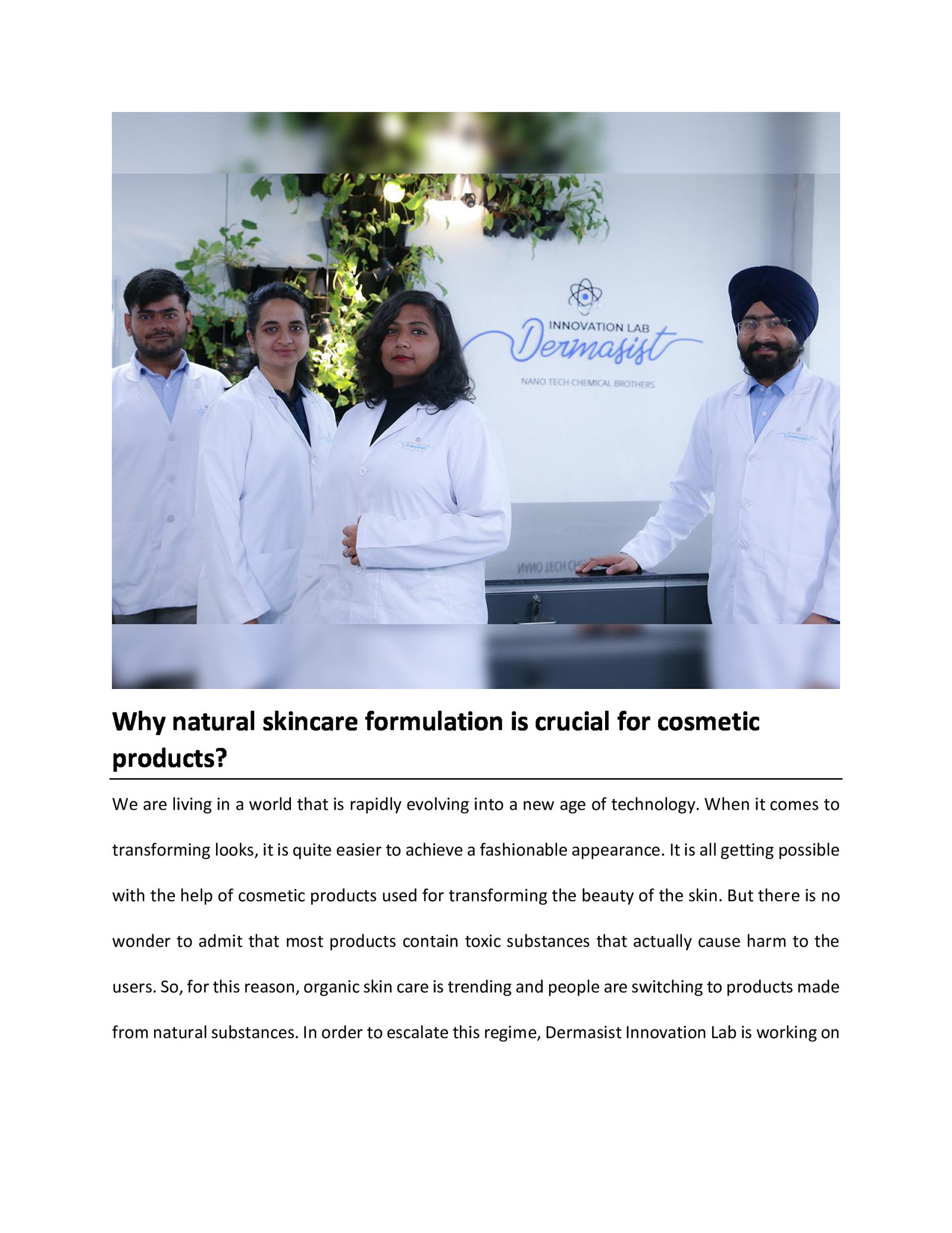 Why natural skincare formulation is crucial for cosmetic products?