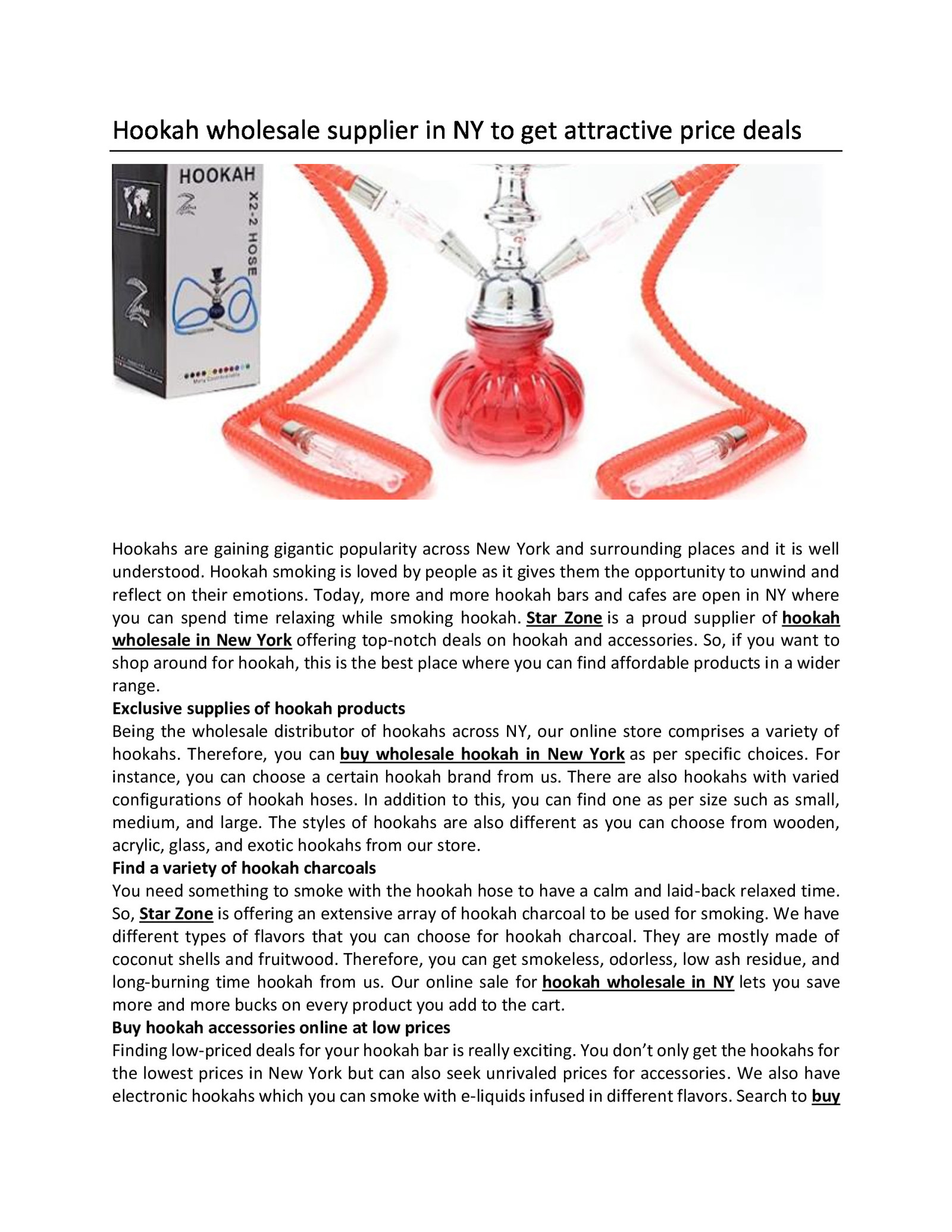 Hookah wholesale supplier in NY to get attractive price deals