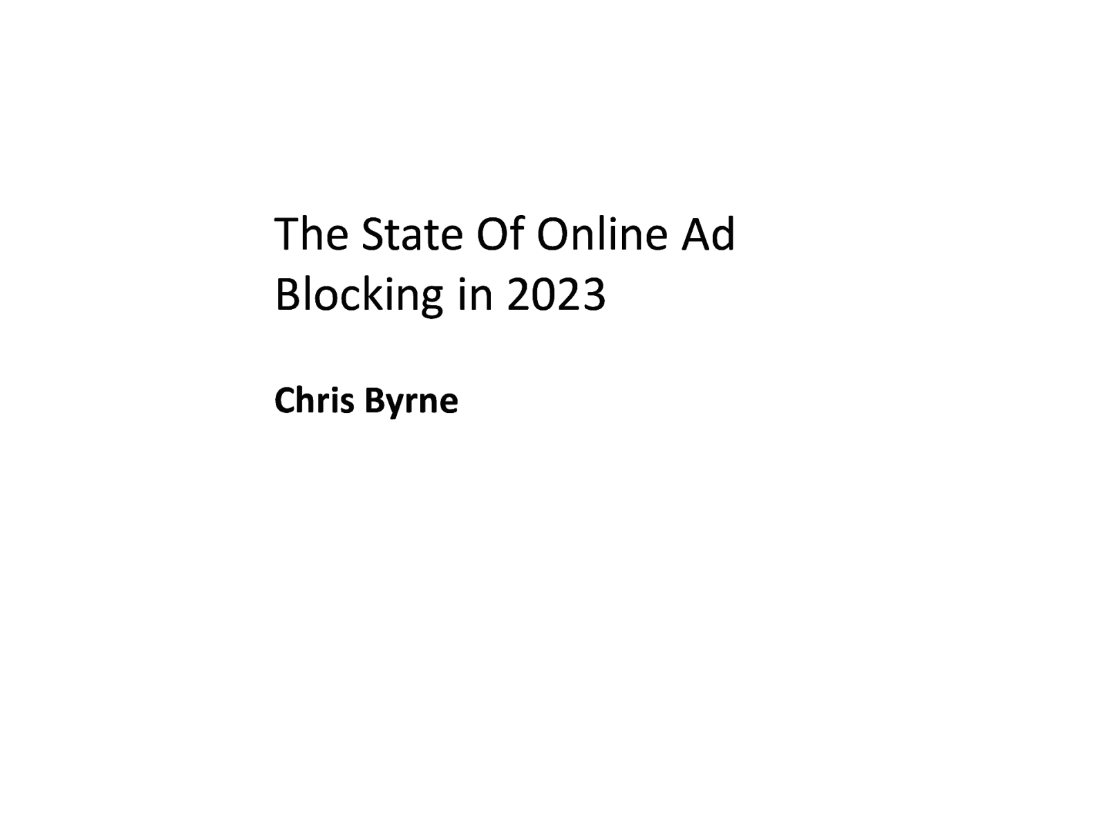 Presentation on Online Ad Blocking in the UK