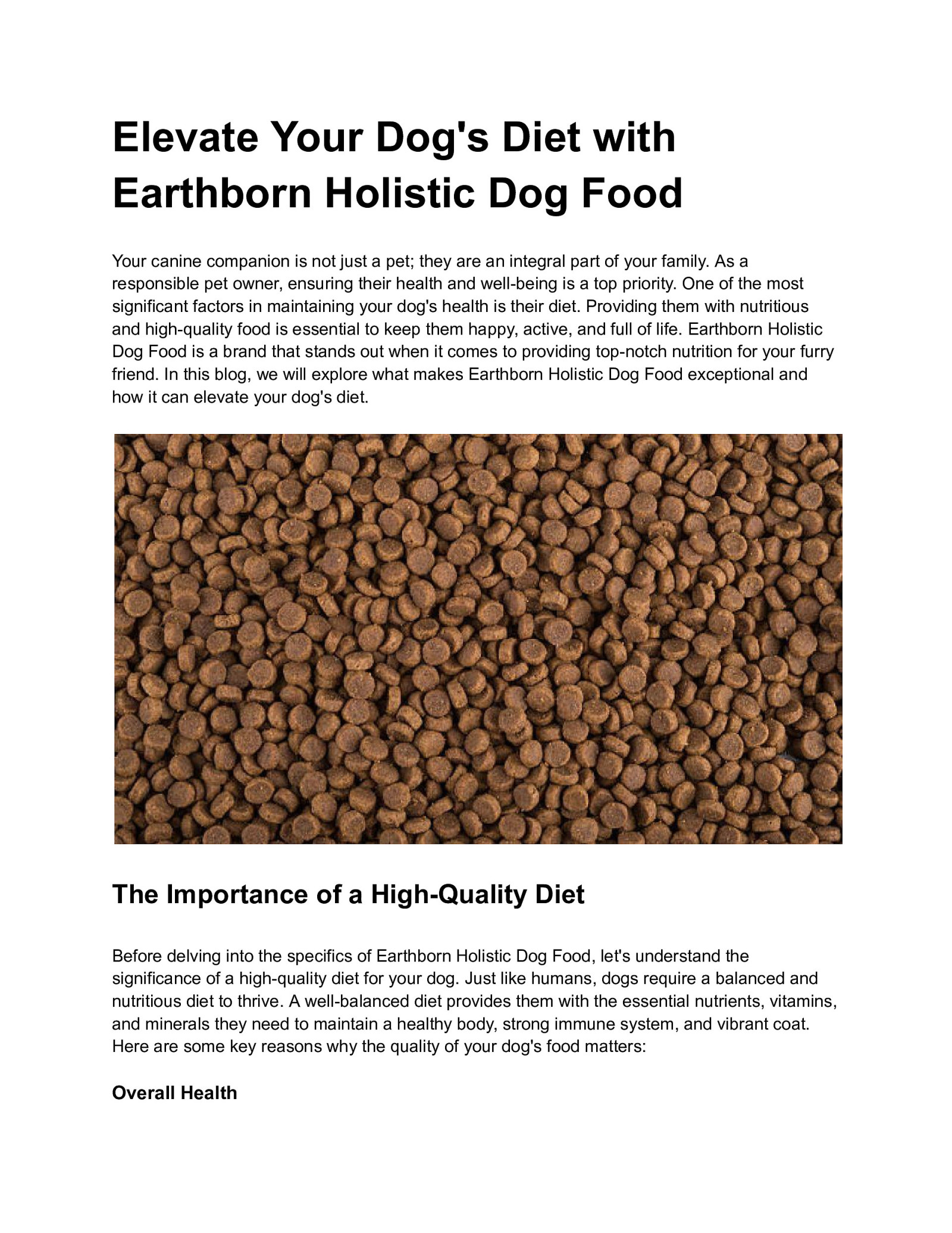 Earthborn Dog Food