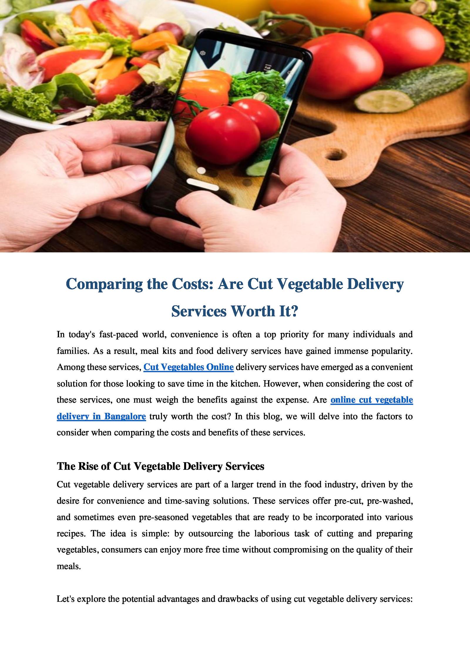 Comparing the Costs: Are Cut Vegetable Delivery Services Worth It?