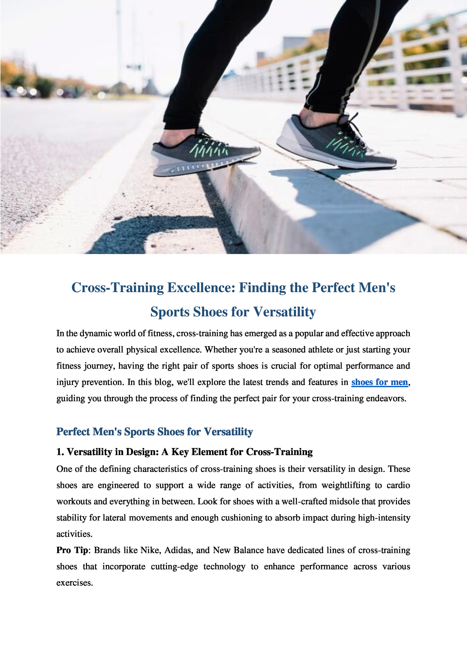 Cross-Training Excellence: Finding the Perfect Men’s Sports Shoes for Versatility