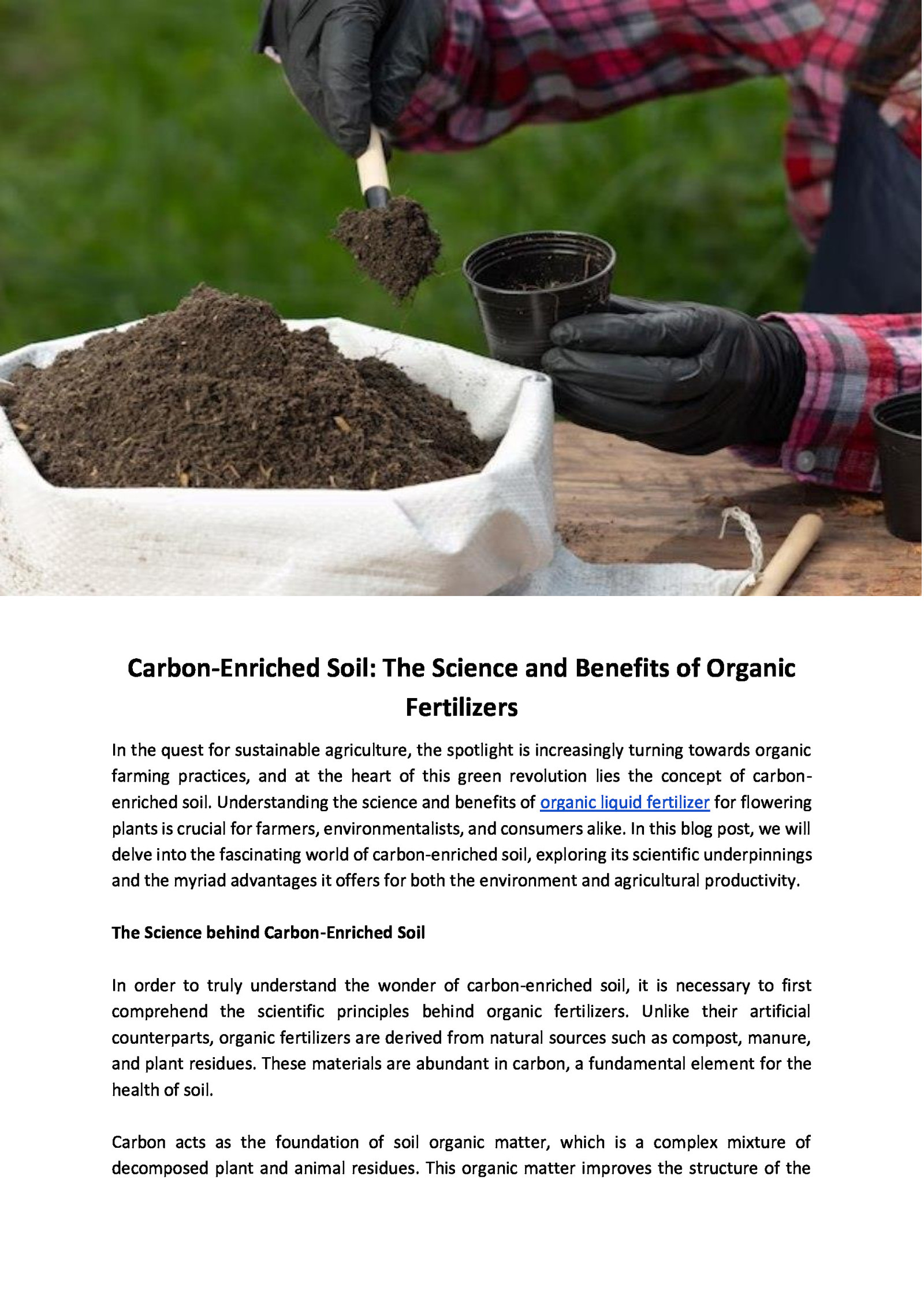 Carbon-Enriched Soil: The Science and Benefits of Organic Fertilizers