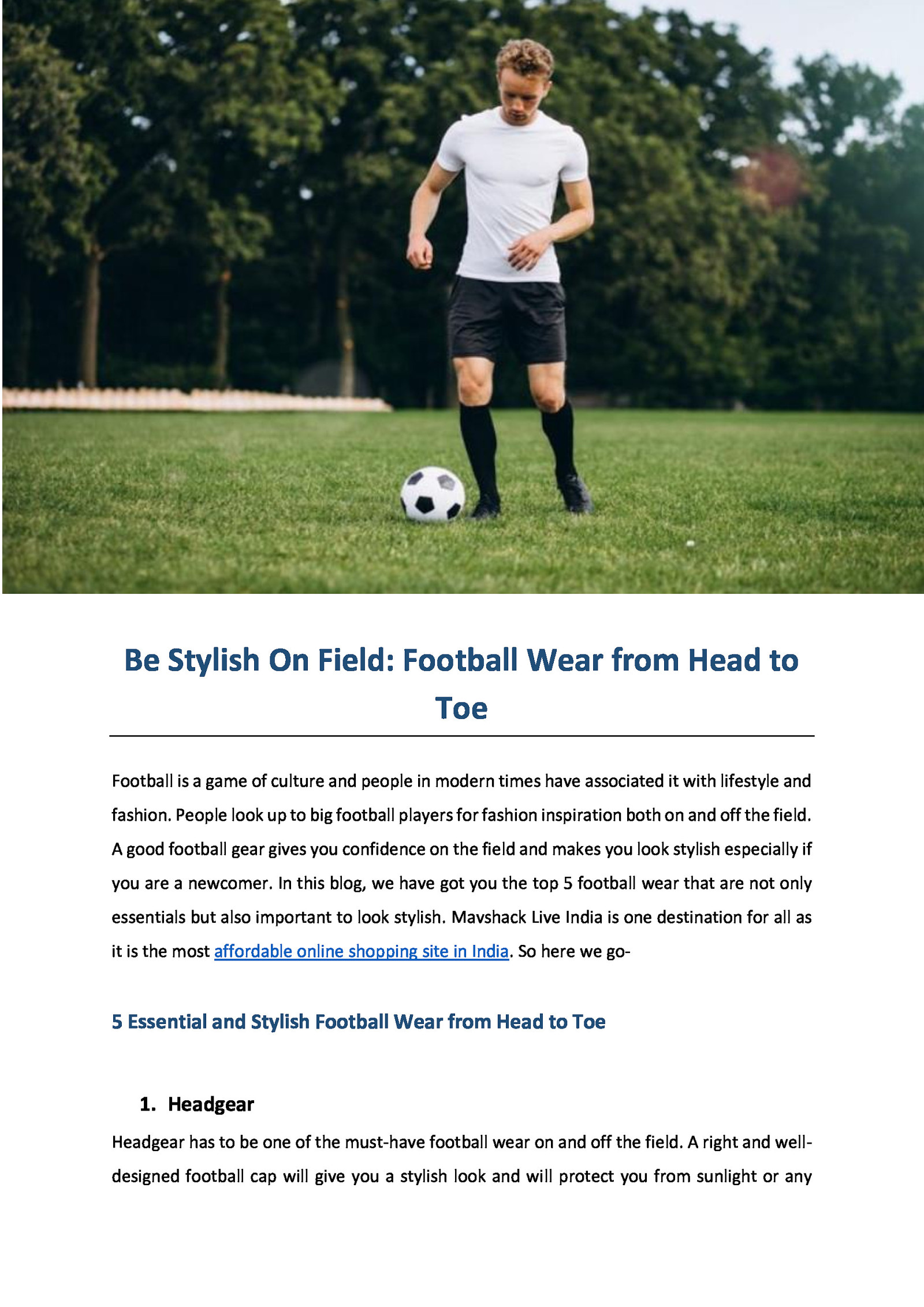 Be Stylish On Field: Football Wear from Head to Toe