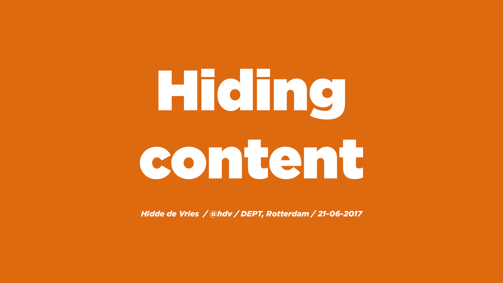 Hiding content