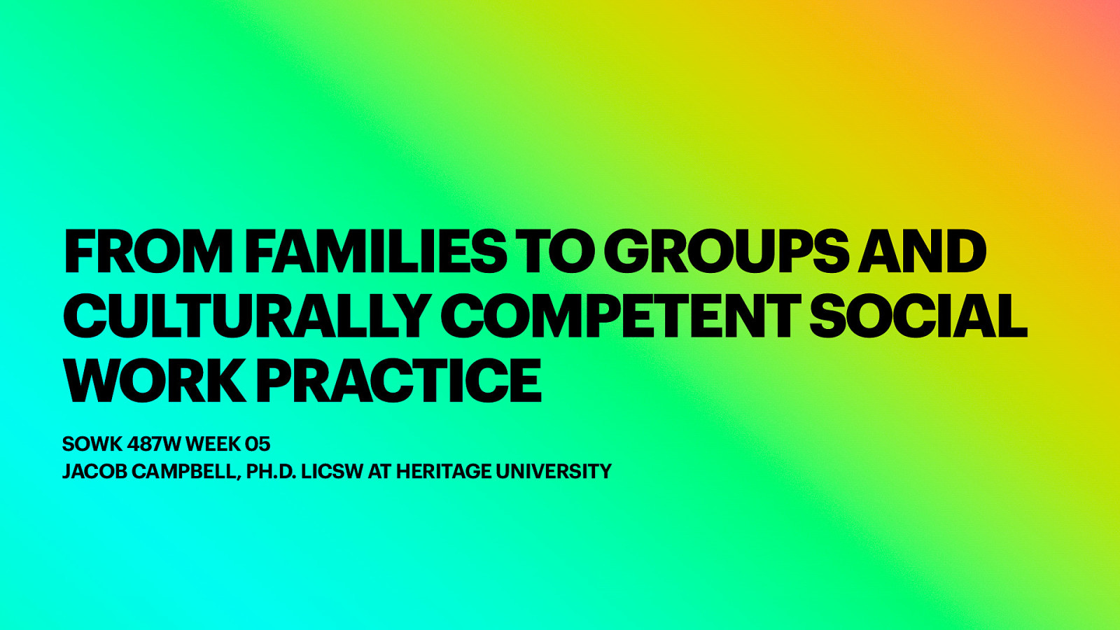 Spring 2024 SOWK 487w Week 05 - From Families to Groups and Culturally Competent Social Work Practice