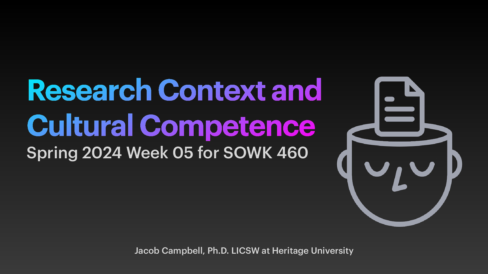Spring 2024 SOWK 460w Week 05 - Research Context and Cultural Competence