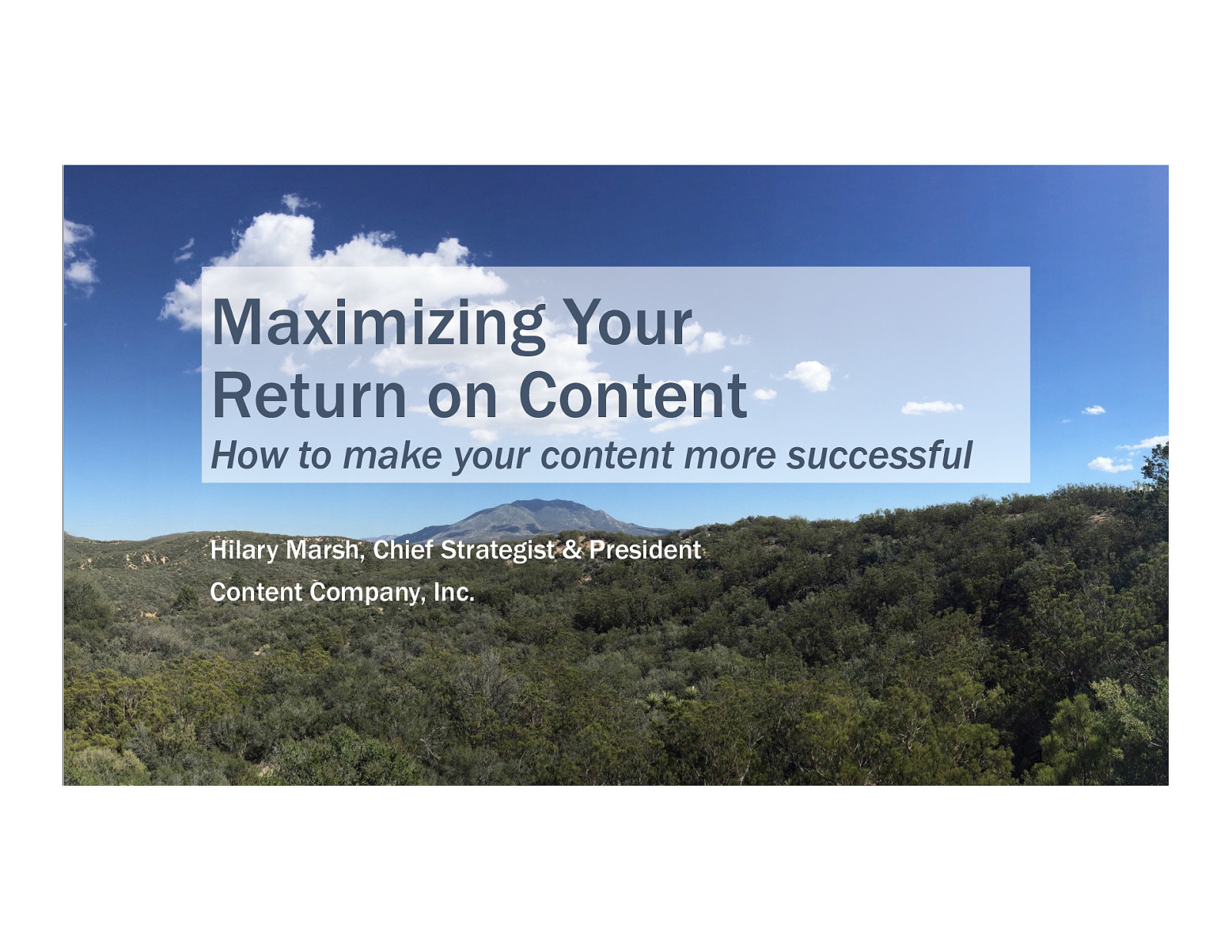 Maximizing Your Return on Content