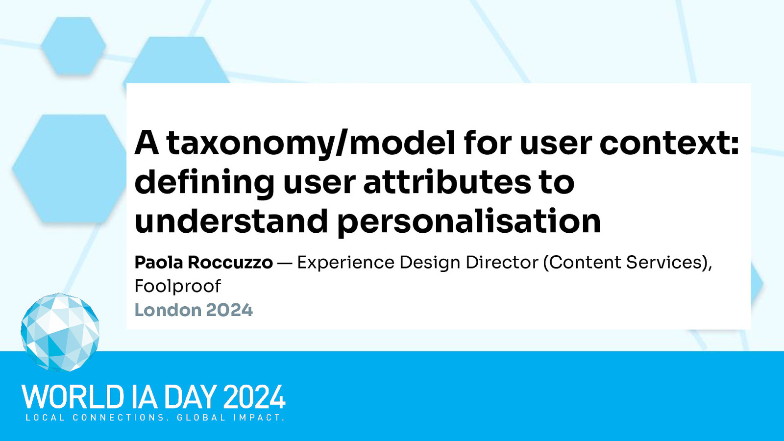 A taxonomy/model for user context with Paola Roccuzzo