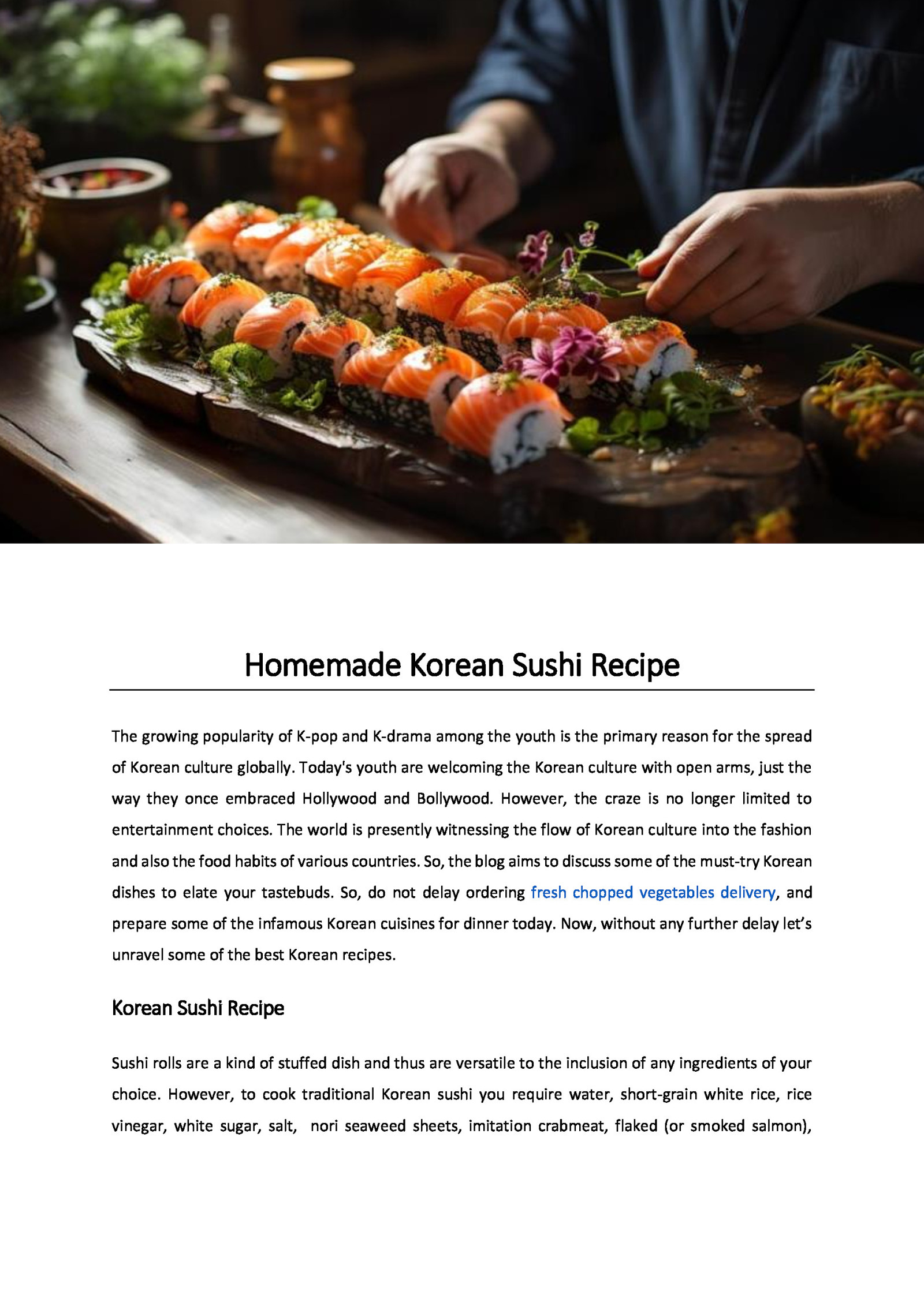 Homemade Korean Sushi Recipe