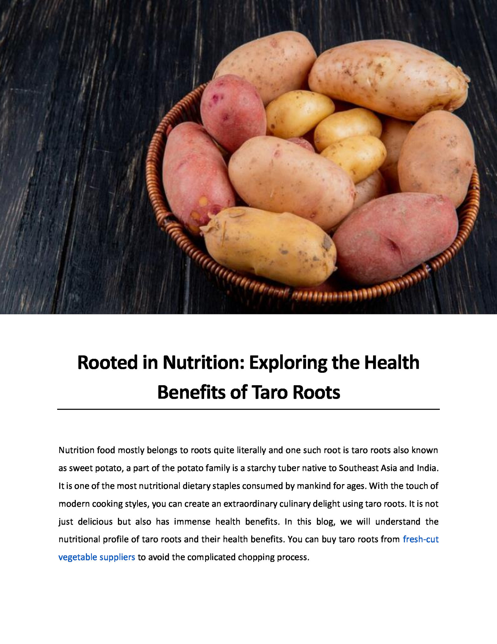 Rooted in Nutrition: Exploring the Health Benefits of Taro Roots