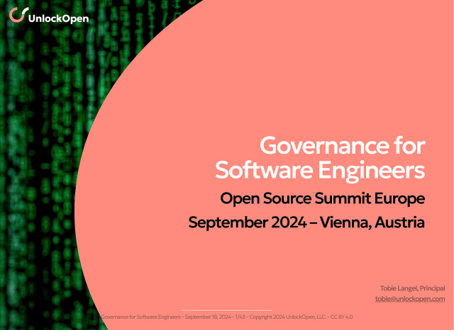 Open Source Governance for Software Engineers