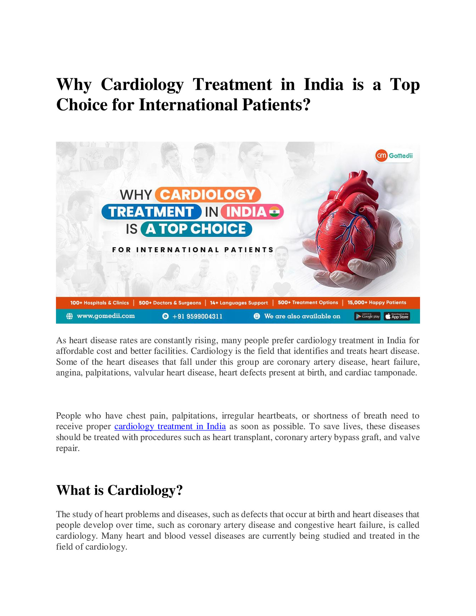 Why Cardiology Treatment in India is a Top Choice for International Patients?