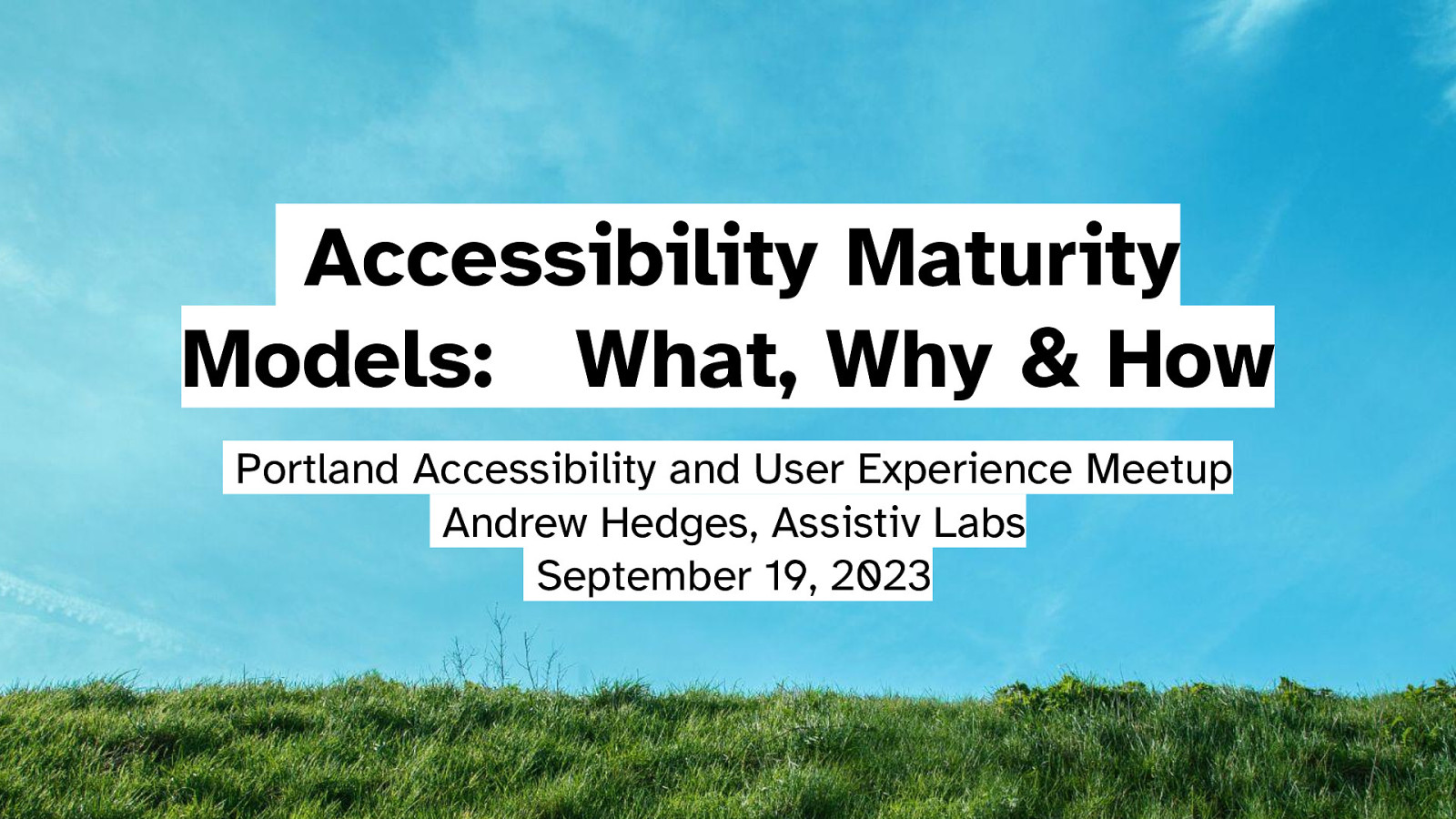 Accessibility Maturity Models: What, Why & How