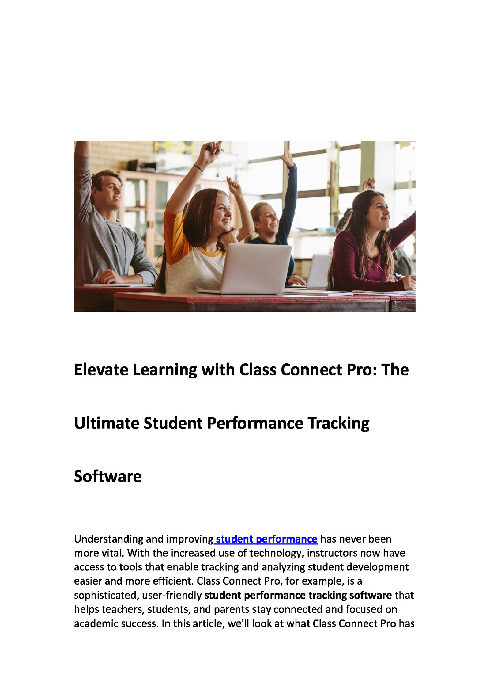 Elevate Learning with Class Connect Pro: The Ultimate Student Performance Tracking Software