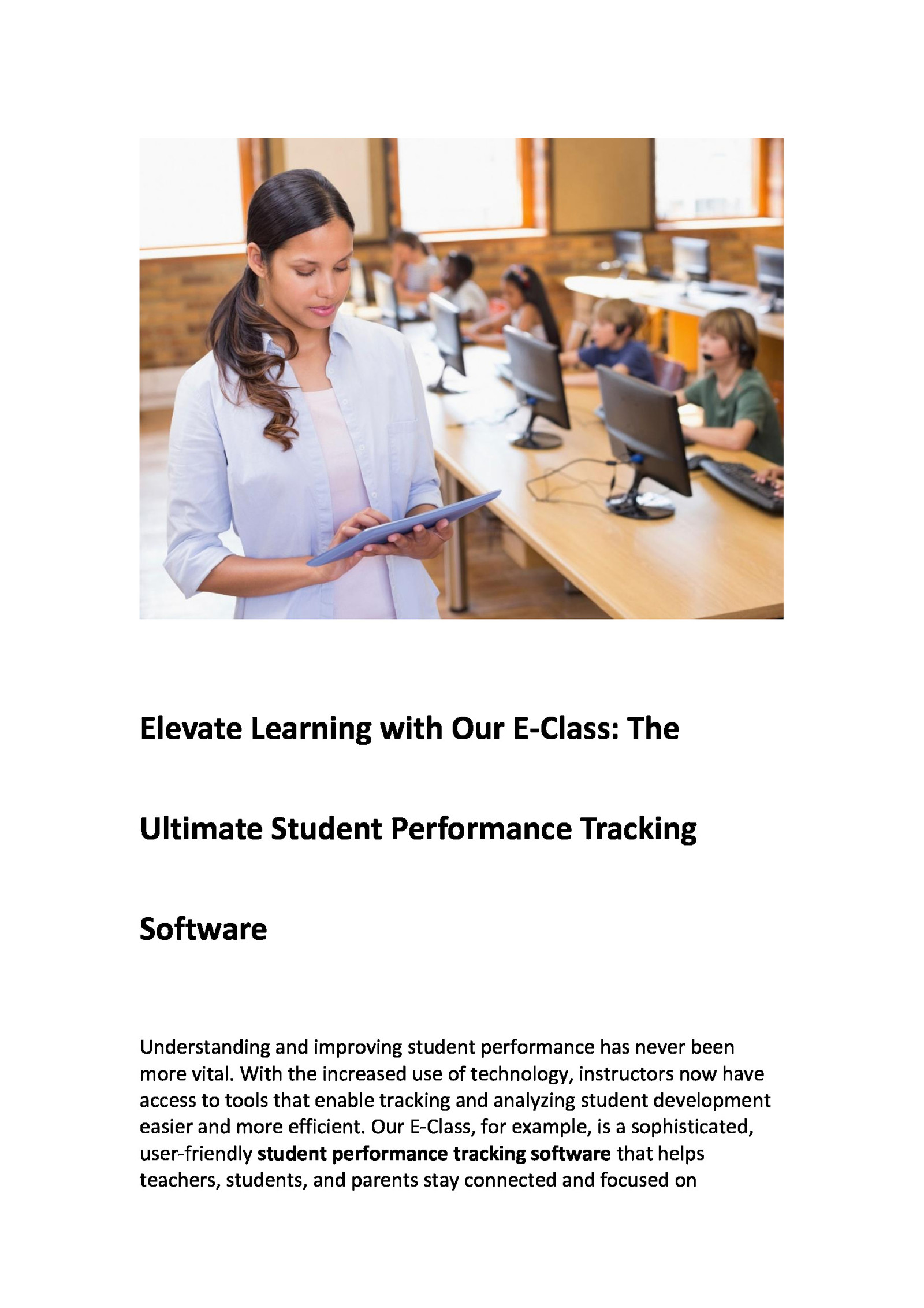 Elevate Learning with Our E-Class: The Ultimate Student Performance Tracking Software