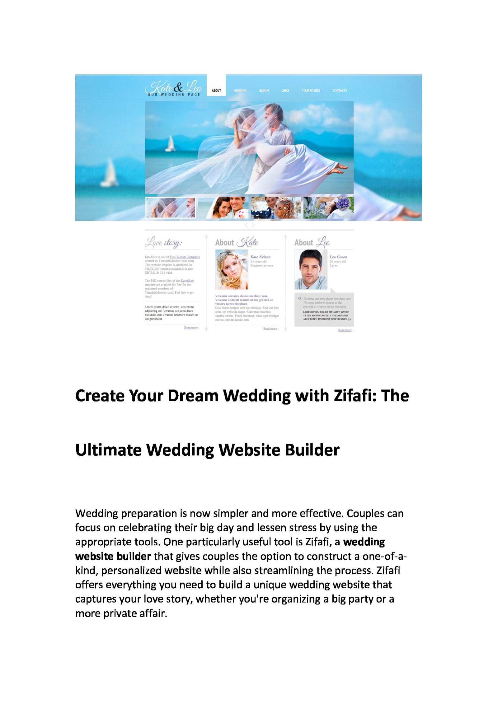 Create Your Dream Wedding with Zifafi: The Ultimate Wedding Website Builder