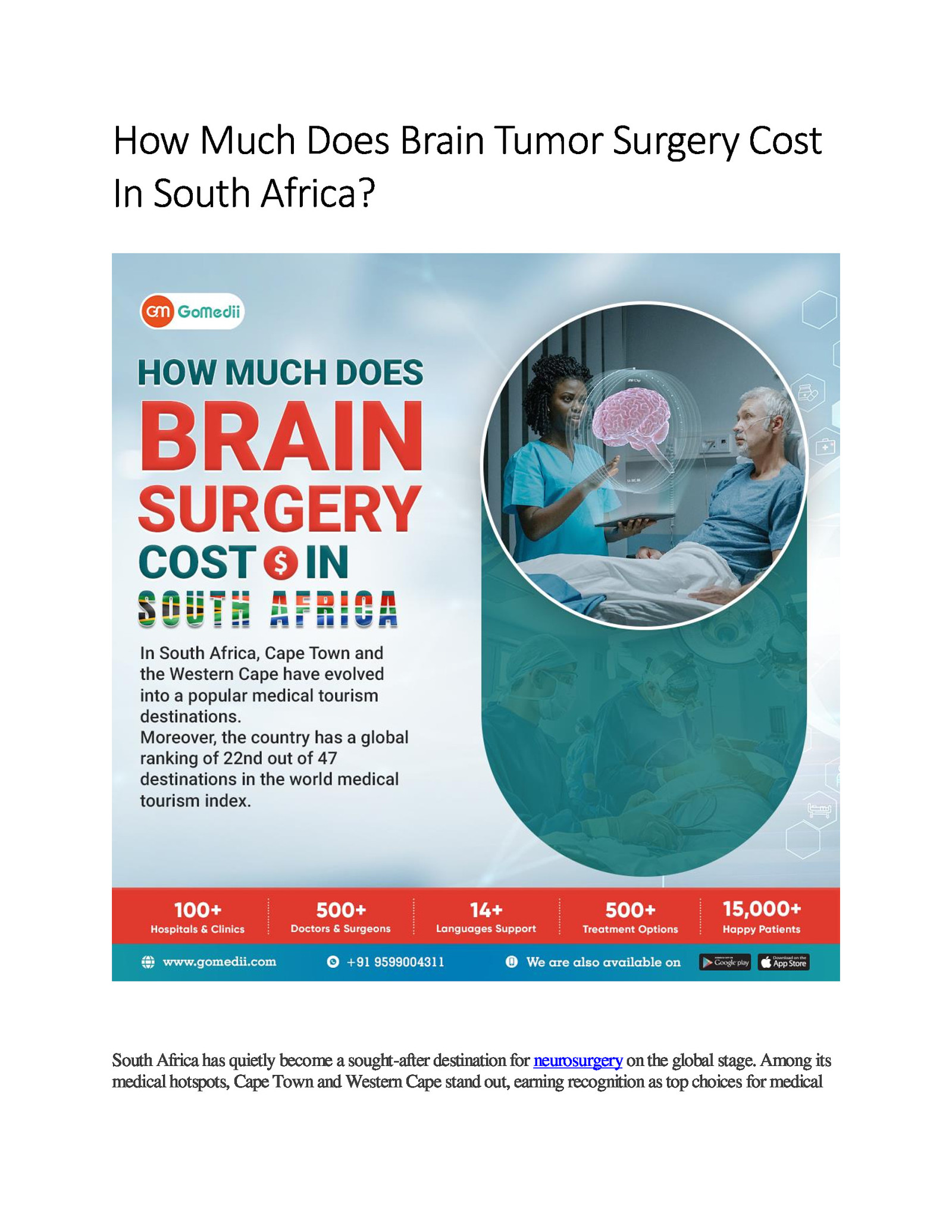 How Much Does Brain Tumor Surgery Cost In South Africa?