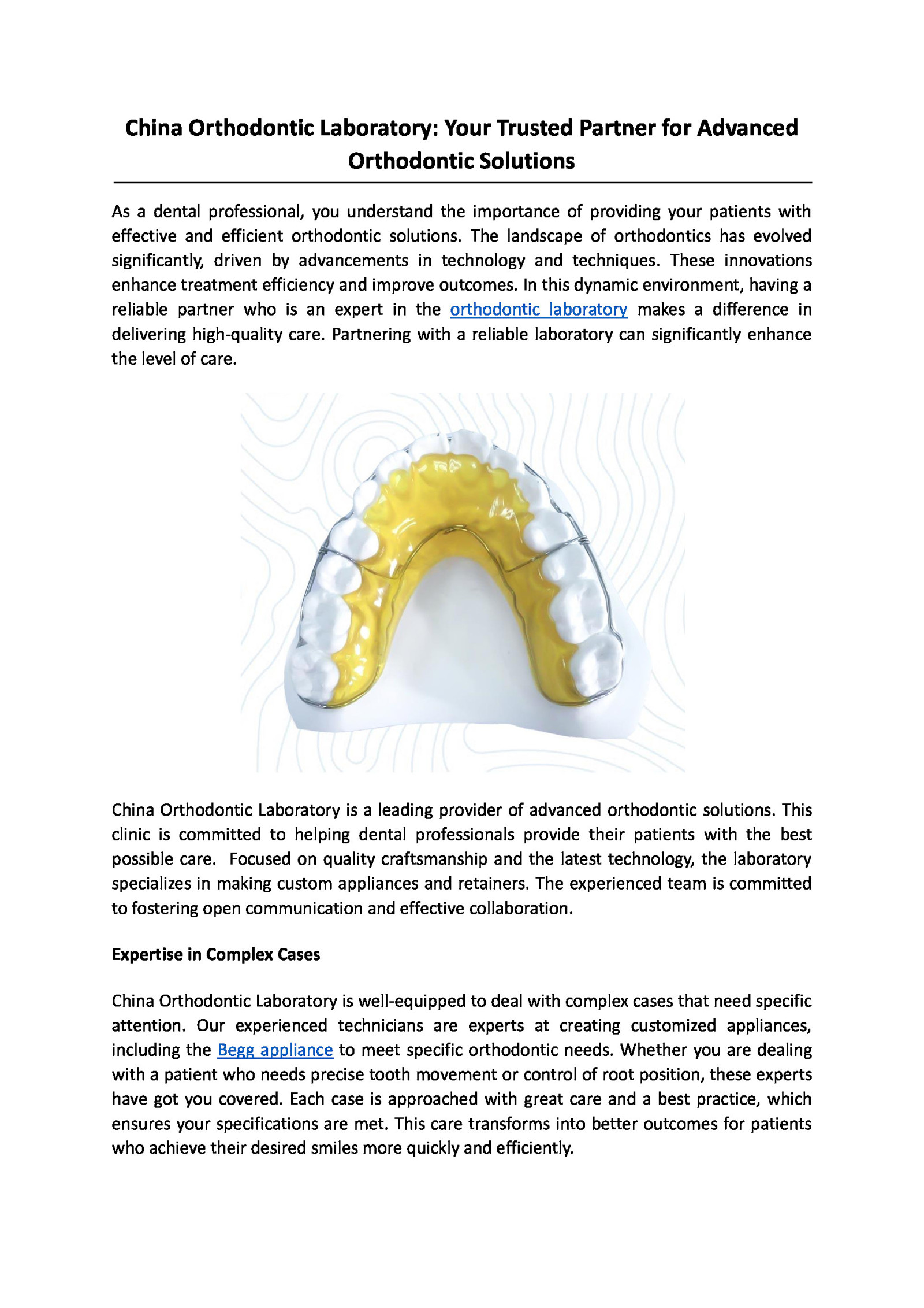 China Orthodontic Laboratory: Your Trusted Partner for Advanced Orthodontic Solutions by China Orthodontic Lab