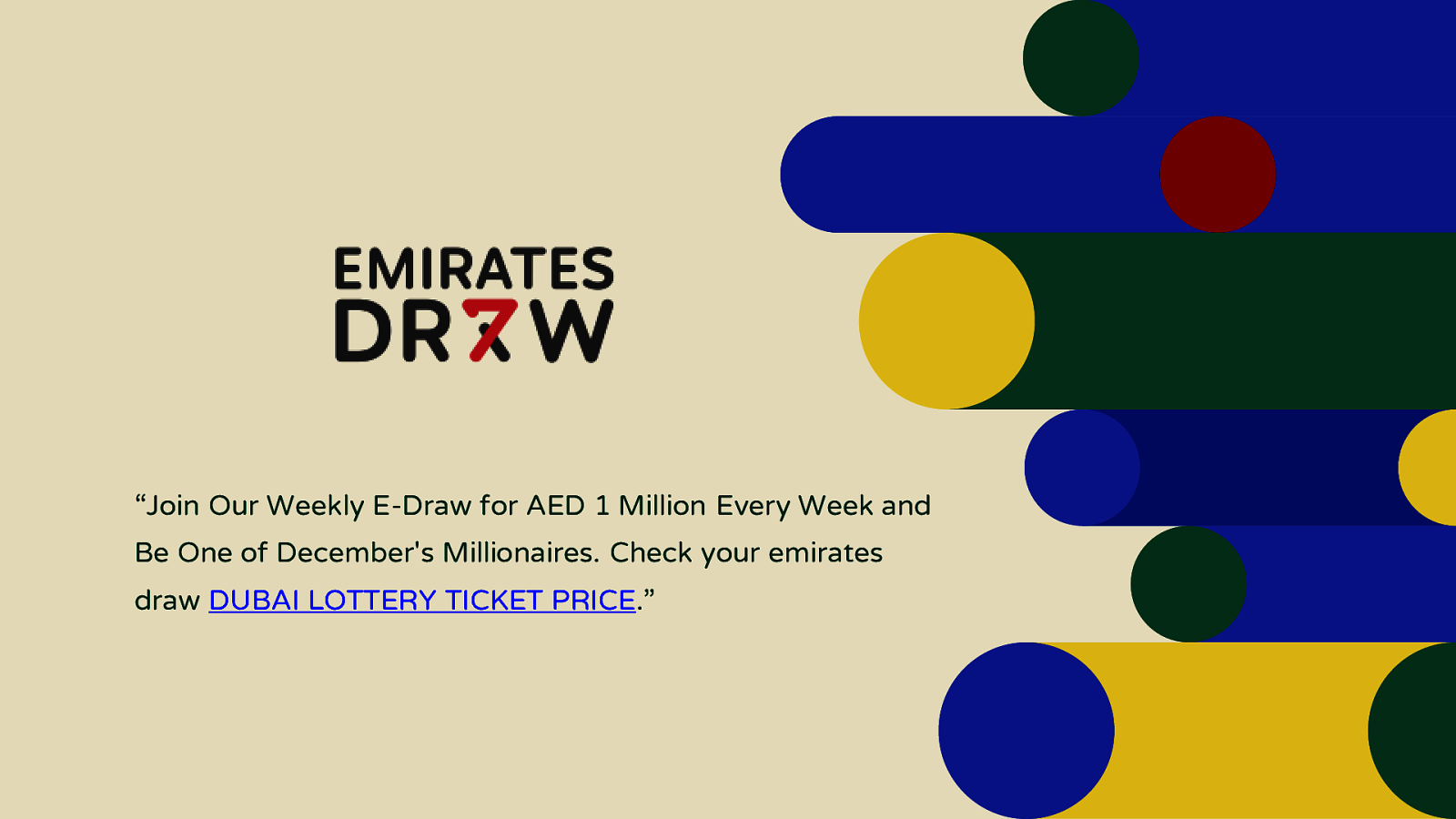 Play to win Emirates Draw Online - Win Millions For A Better Tomorrow