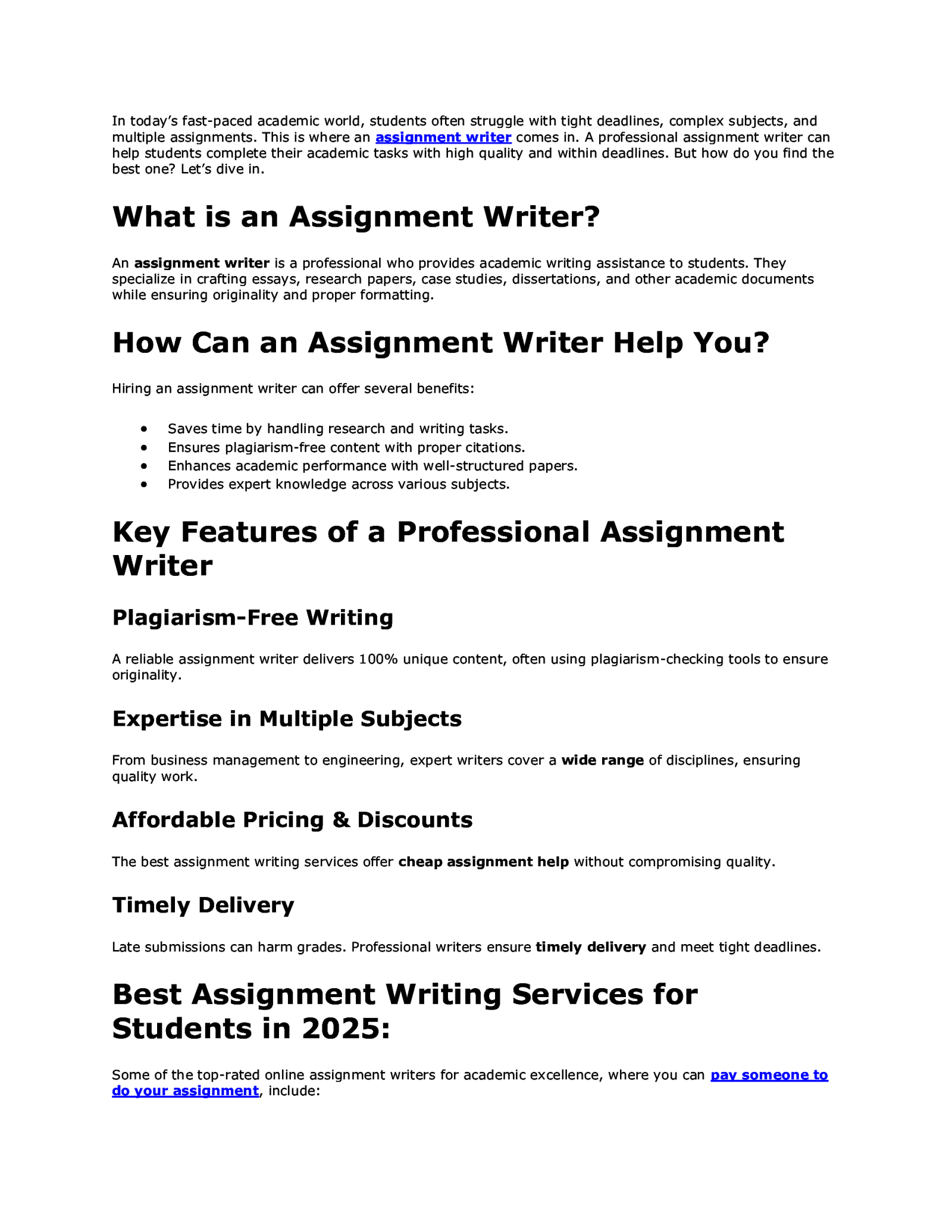 The Ultimate Guide to Finding the Best Assignment Writer