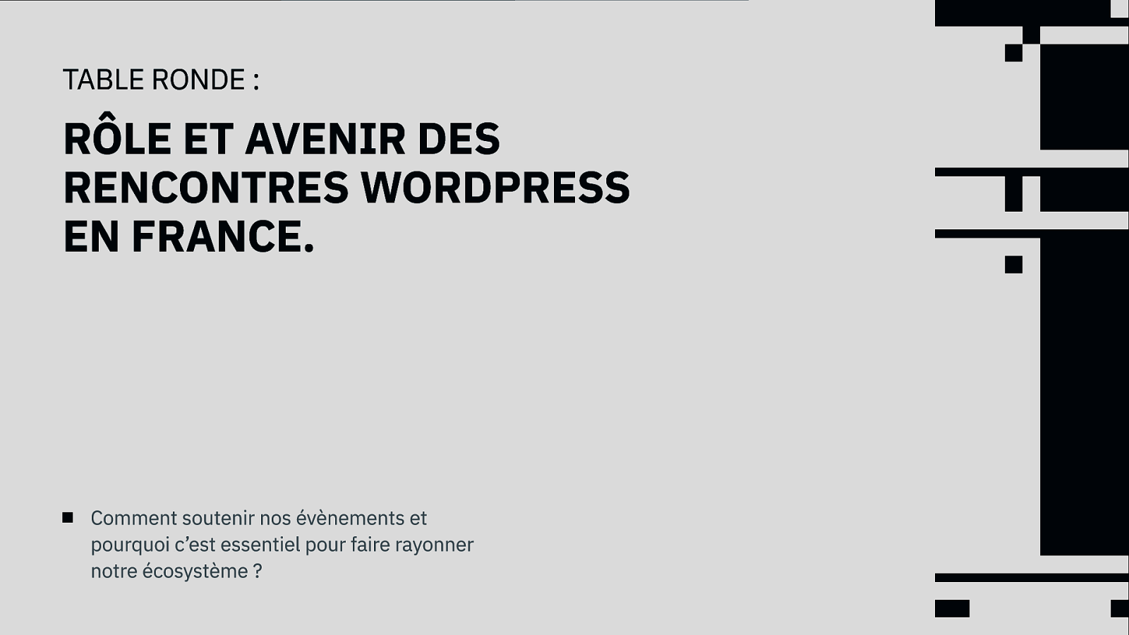 Table ronde - Rôle et avenir des rencontres WordPress en France