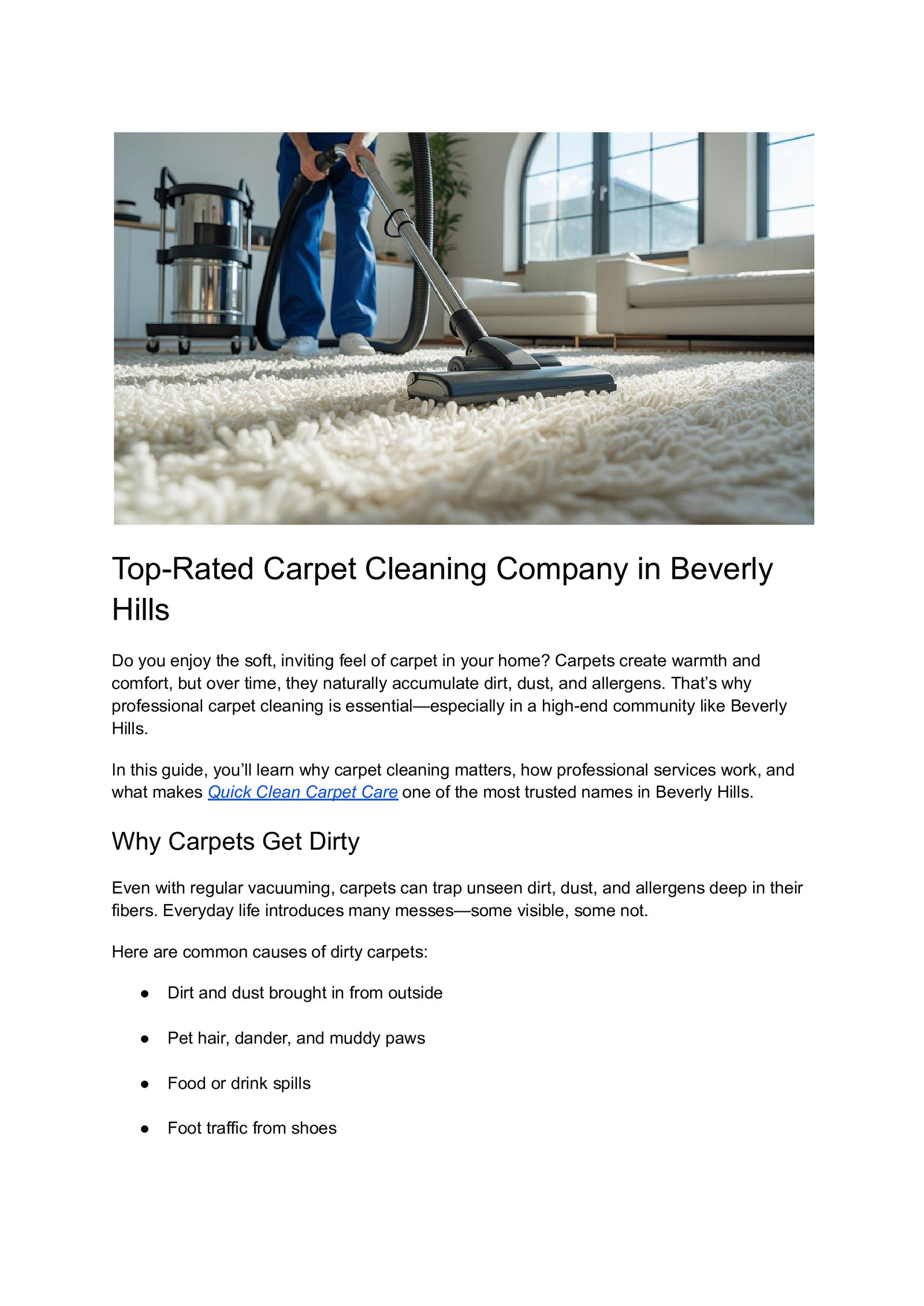 Top-Rated Carpet Cleaning Company in Beverly Hills