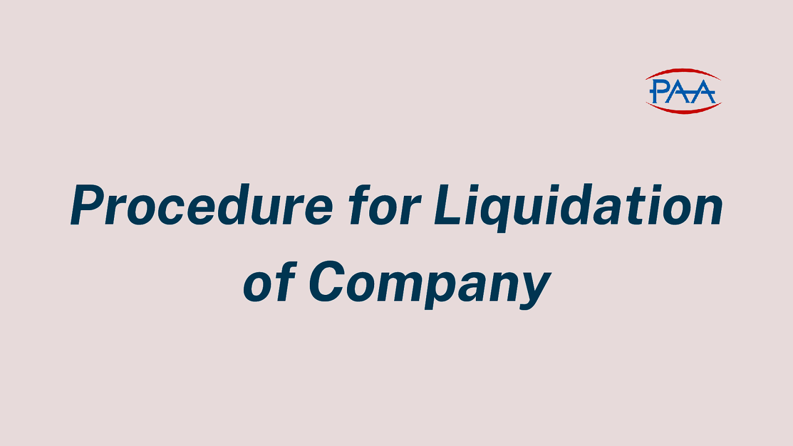 Procedure for Liquidation of Company