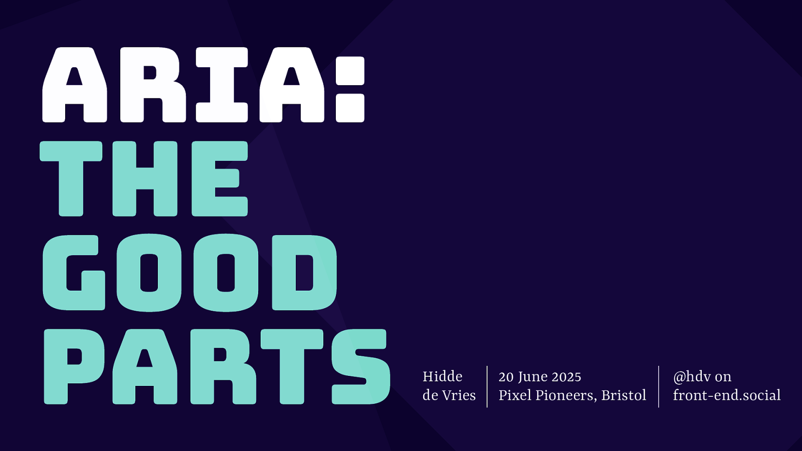 ARIA, the good parts