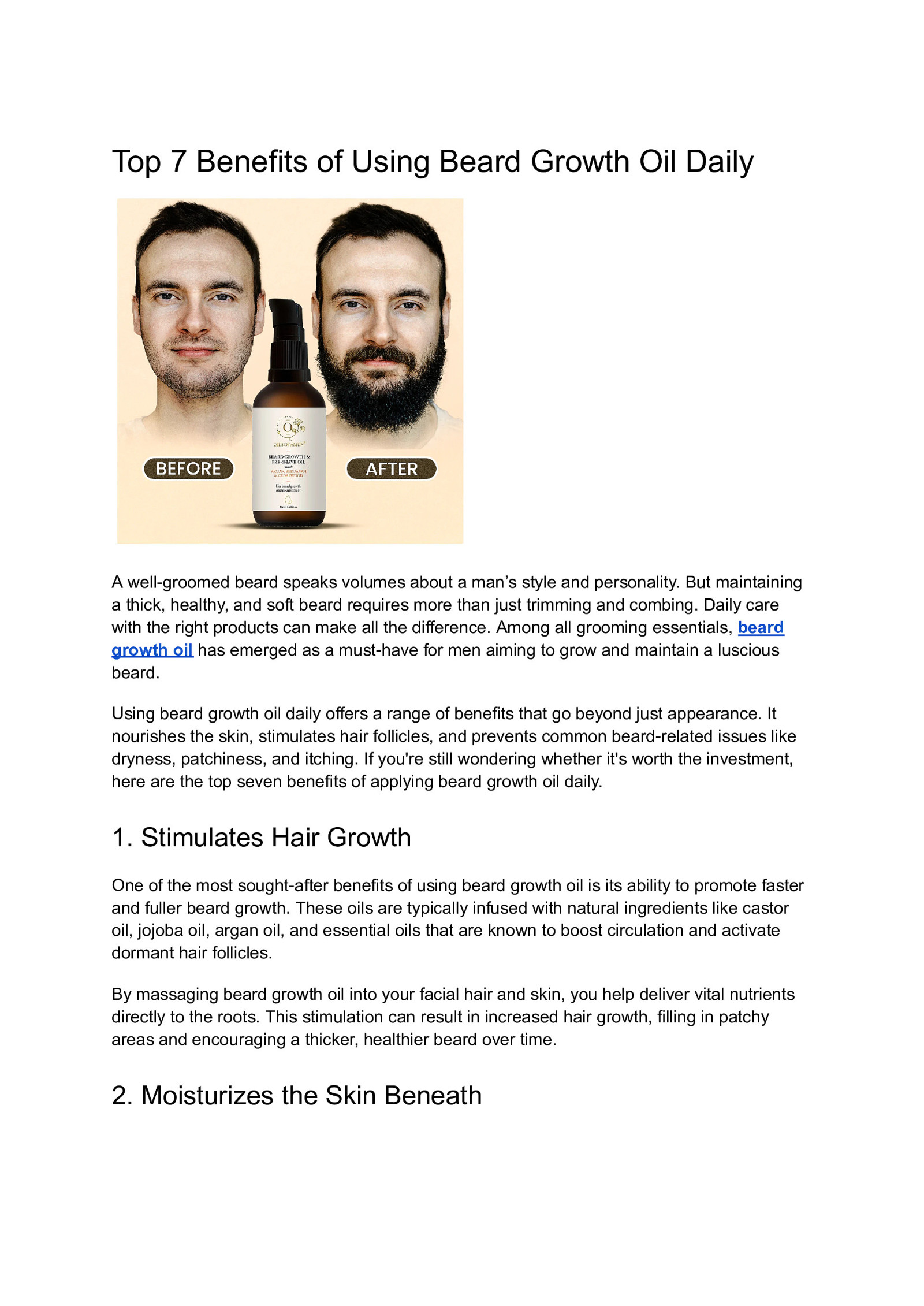 Top 7 Benefits of Using Beard Growth Oil Daily