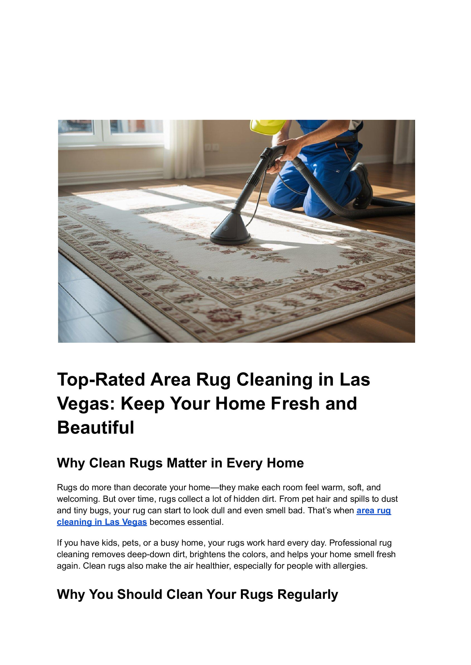 Top-Rated Area Rug Cleaning in Las Vegas: Keep Your Home Fresh and Beautiful