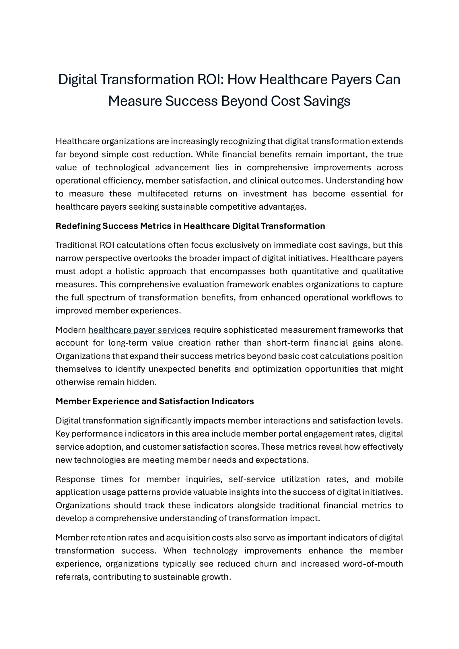 Healthcare Payer Digital Transformation | Health Plan Services