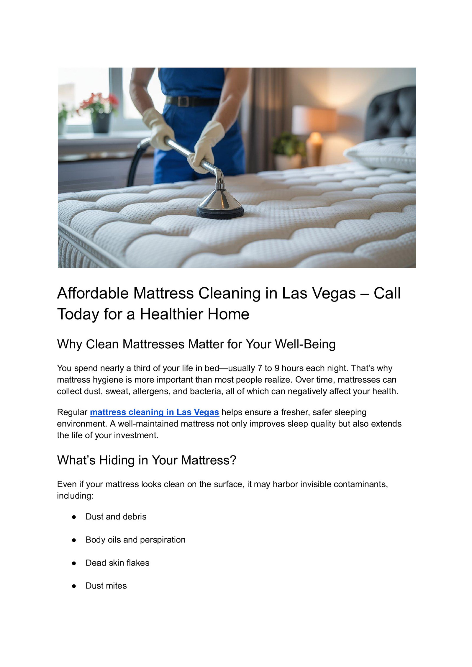 Affordable Mattress Cleaning in Las Vegas