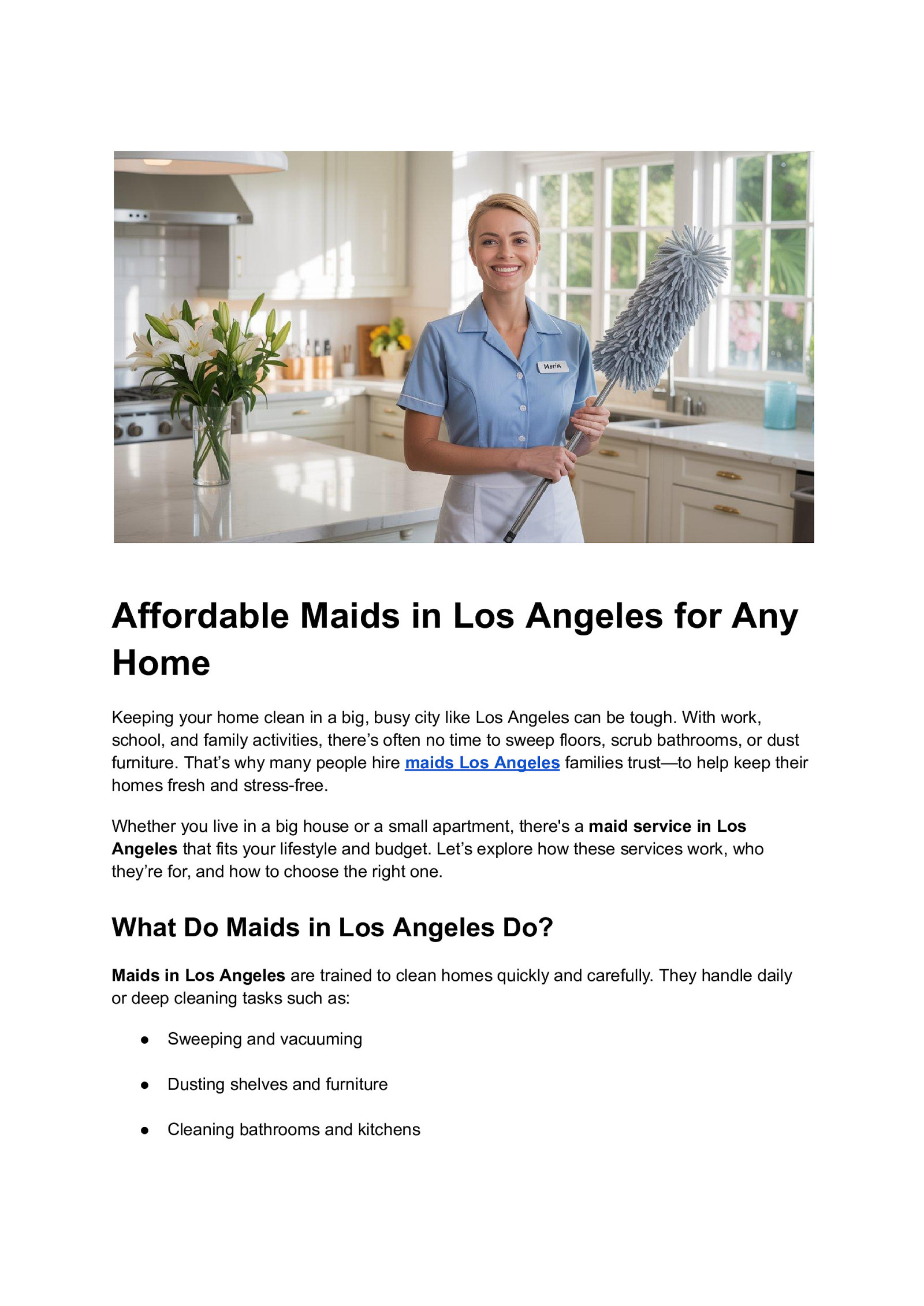 Affordable Maids in Los Angeles