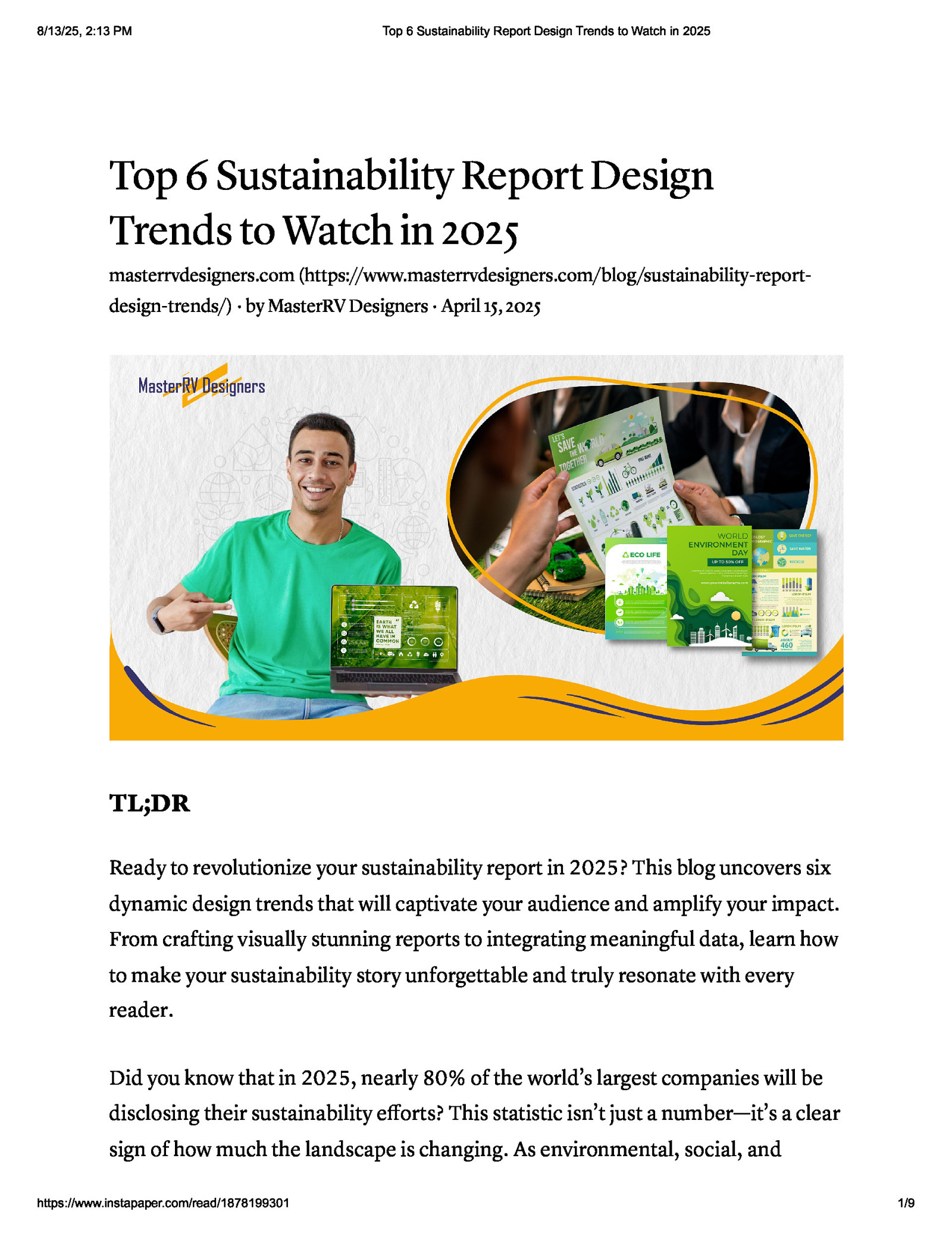 Top 6 Sustainability Report Design Trends to Watch in 2025