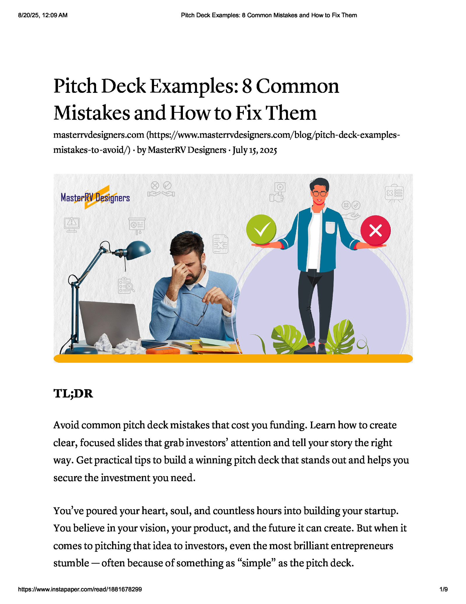 Pitch Deck Examples: 8 Common Mistakes and How to Fix Them