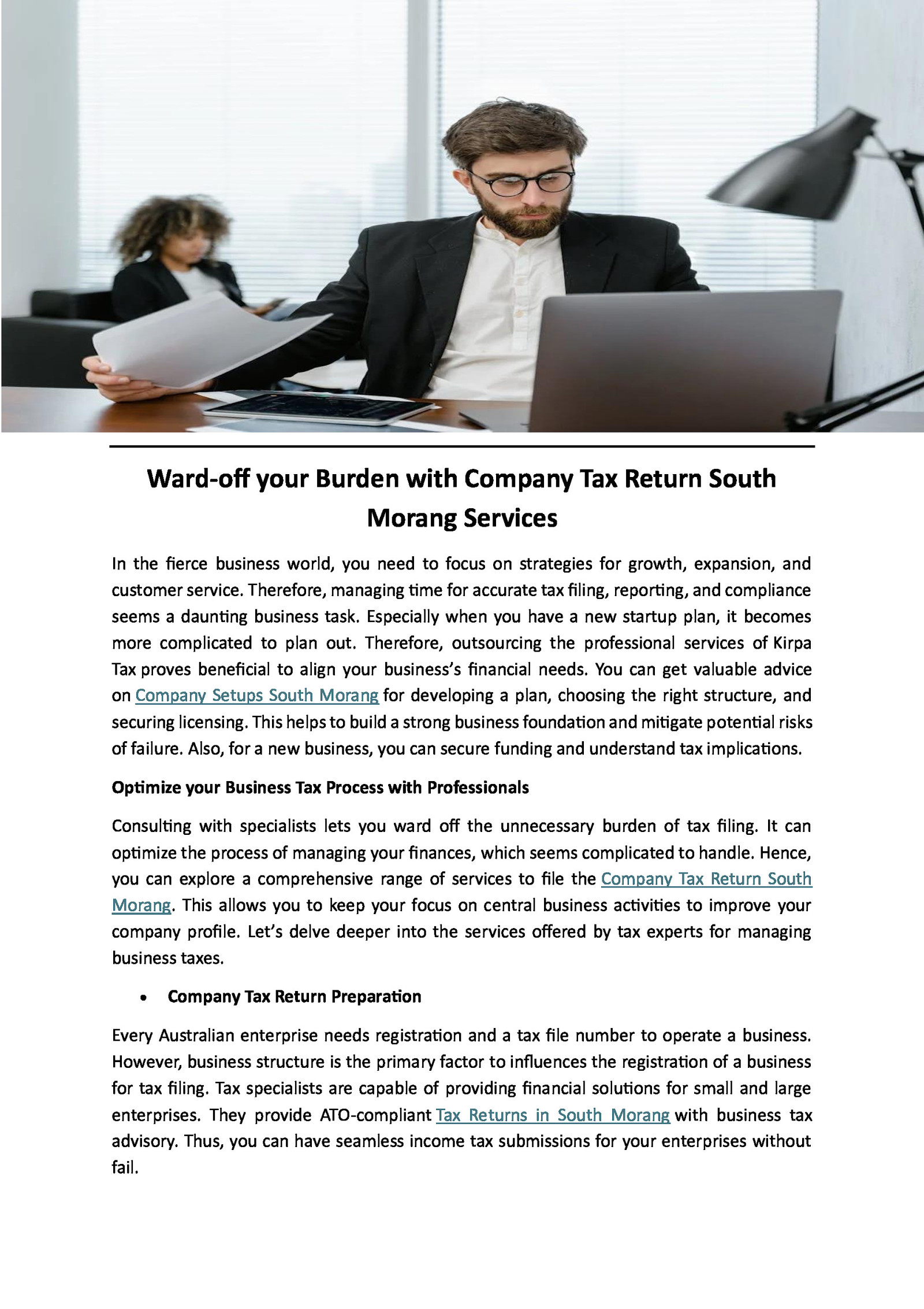Ward-off your burden with Company Tax Return South Morang services