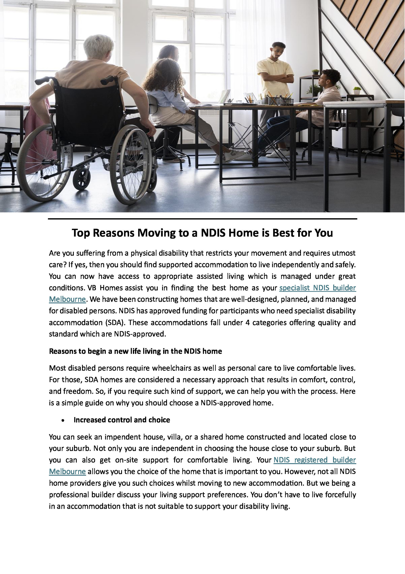 Top reasons moving to a NDIS home is best for you