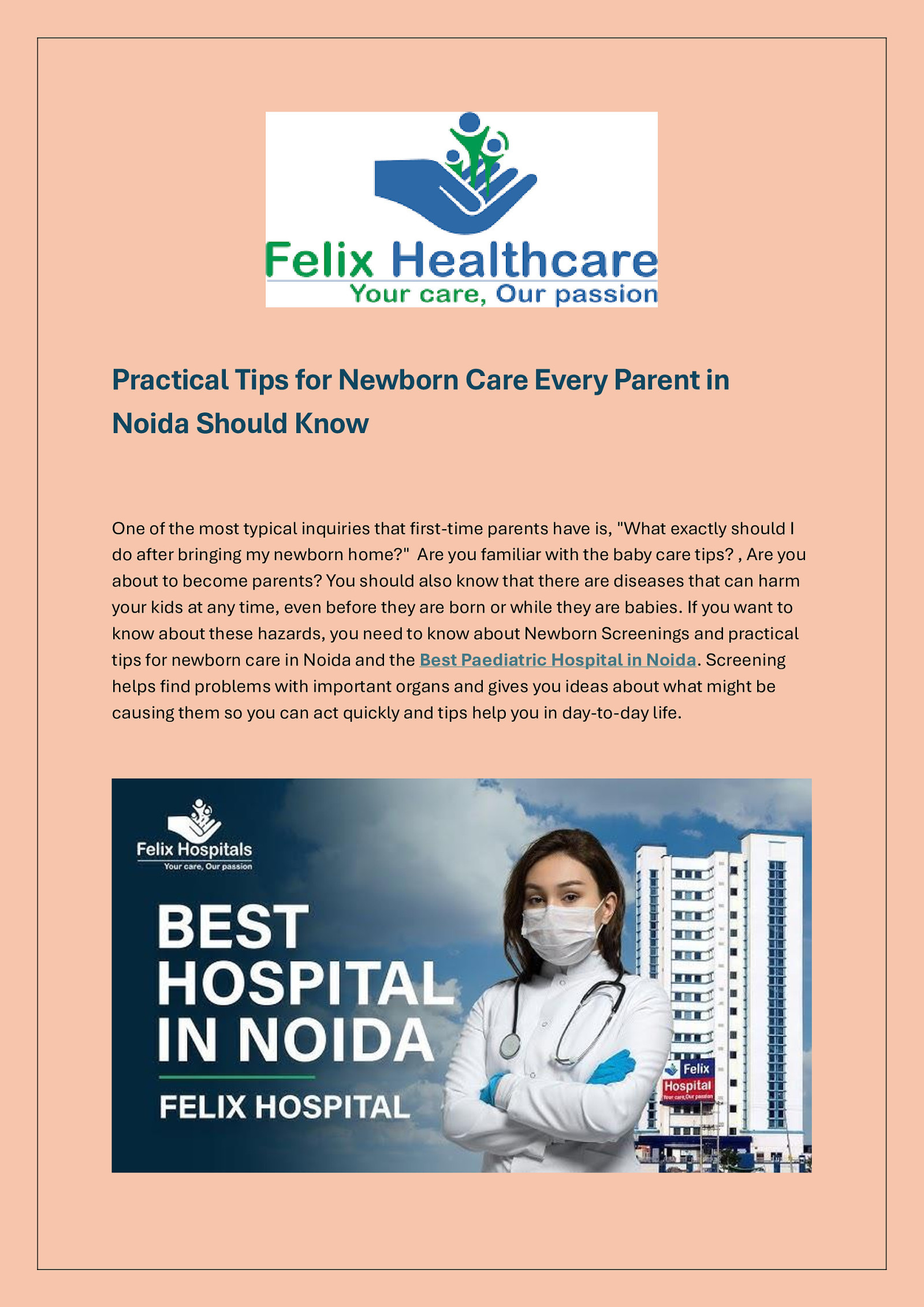 Practical Tips for Newborn Care Every Parent in Noida Should Know