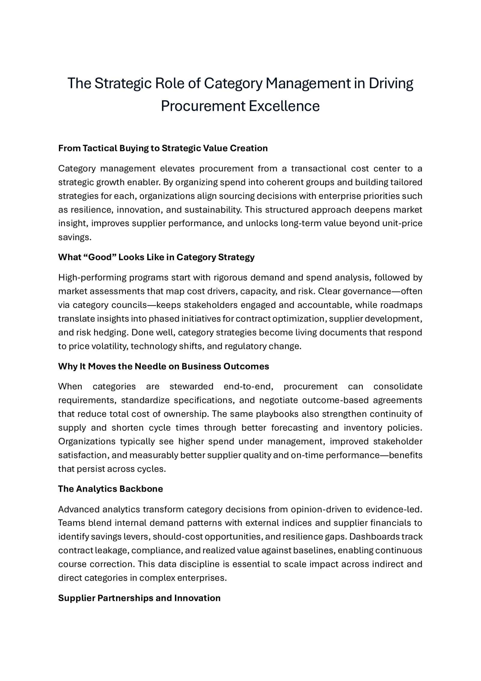 Category Management Services &amp; Solutions by Daniel Turner