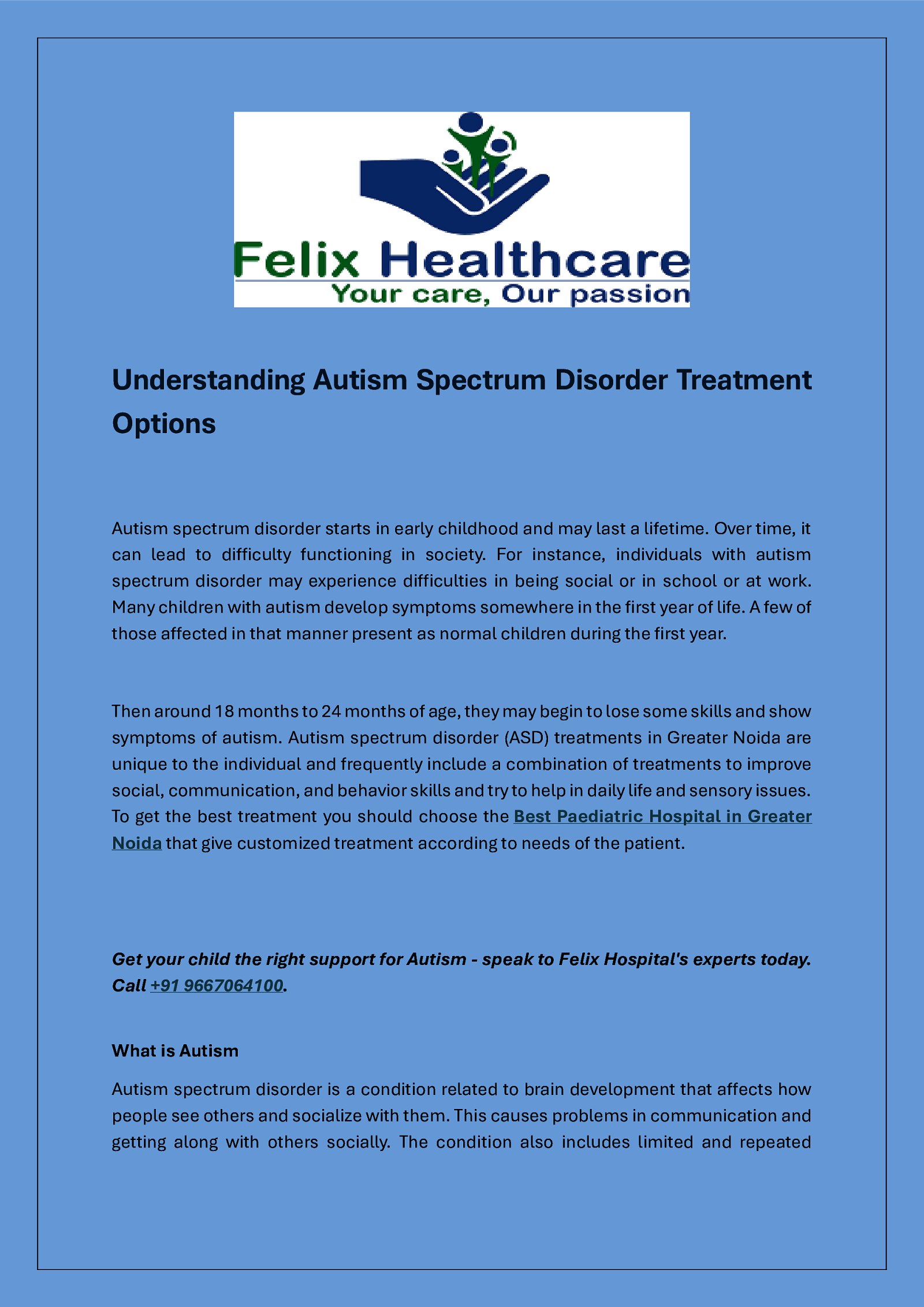 Understanding Autism Spectrum Disorder Treatment Options