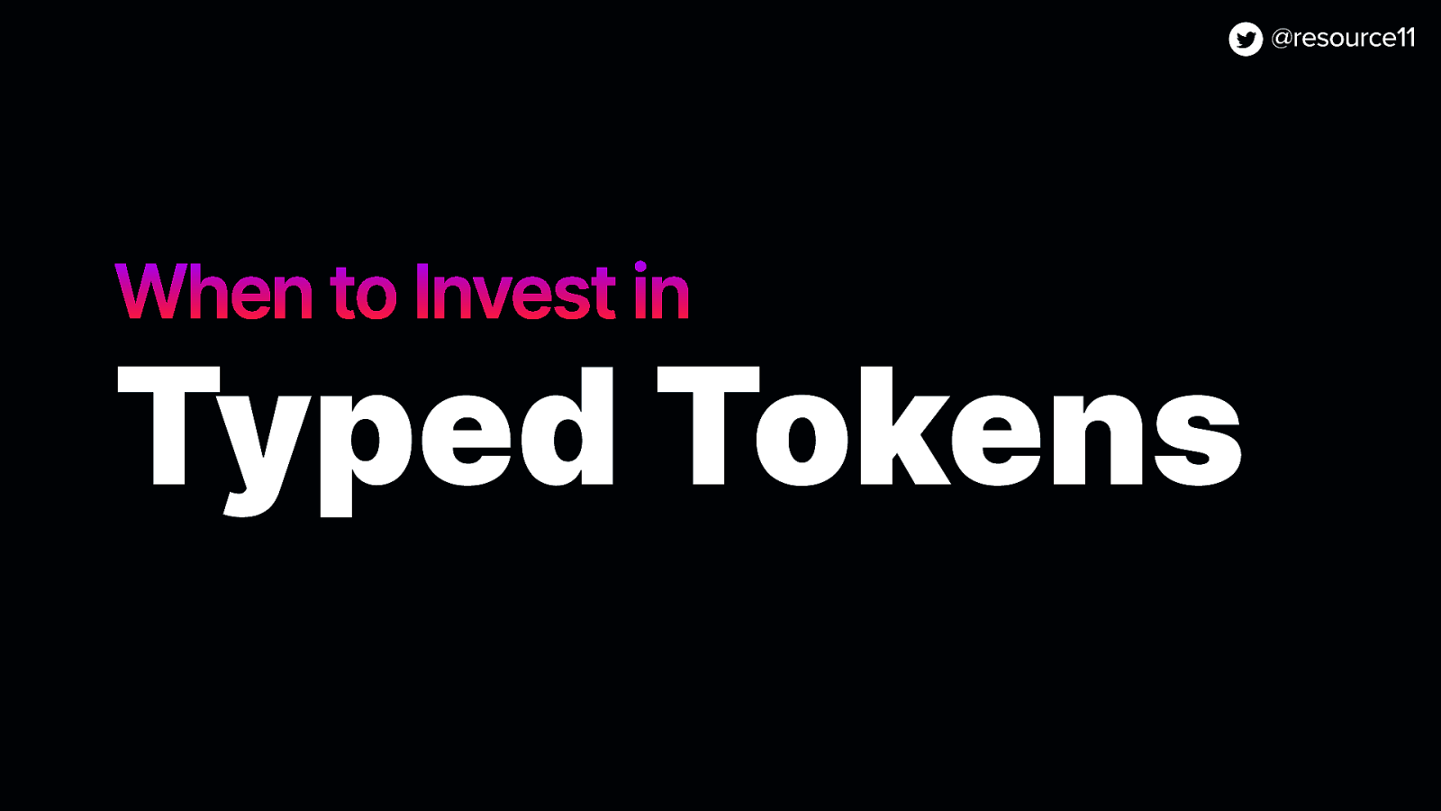 When to Invest in Typed Tokens