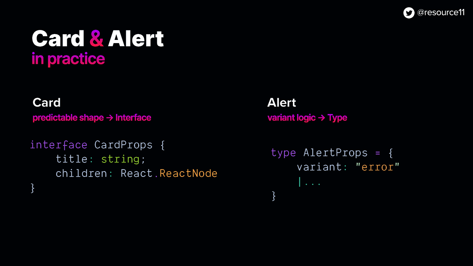 Card &amp; Alert in practice