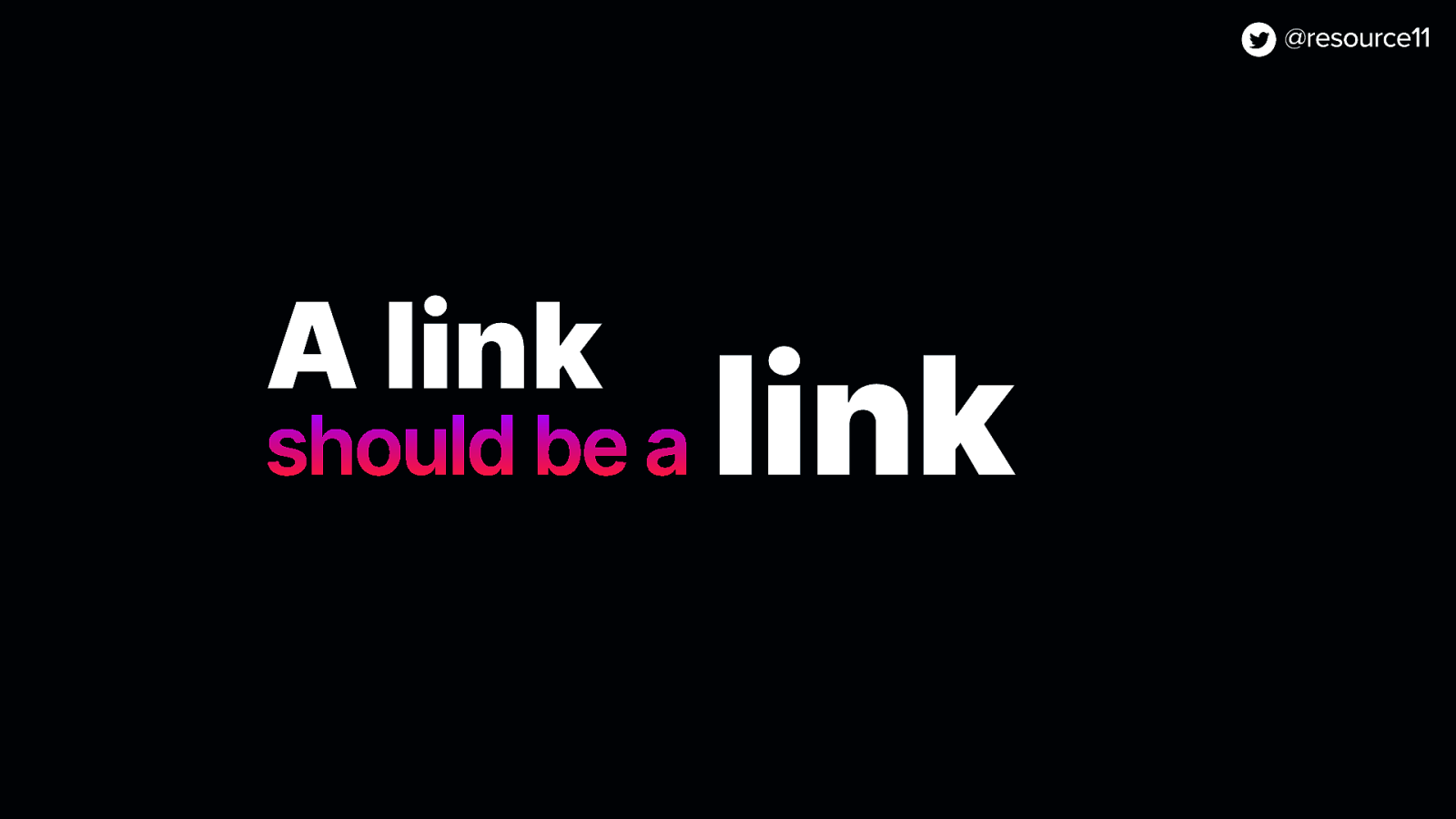 A link should be a link