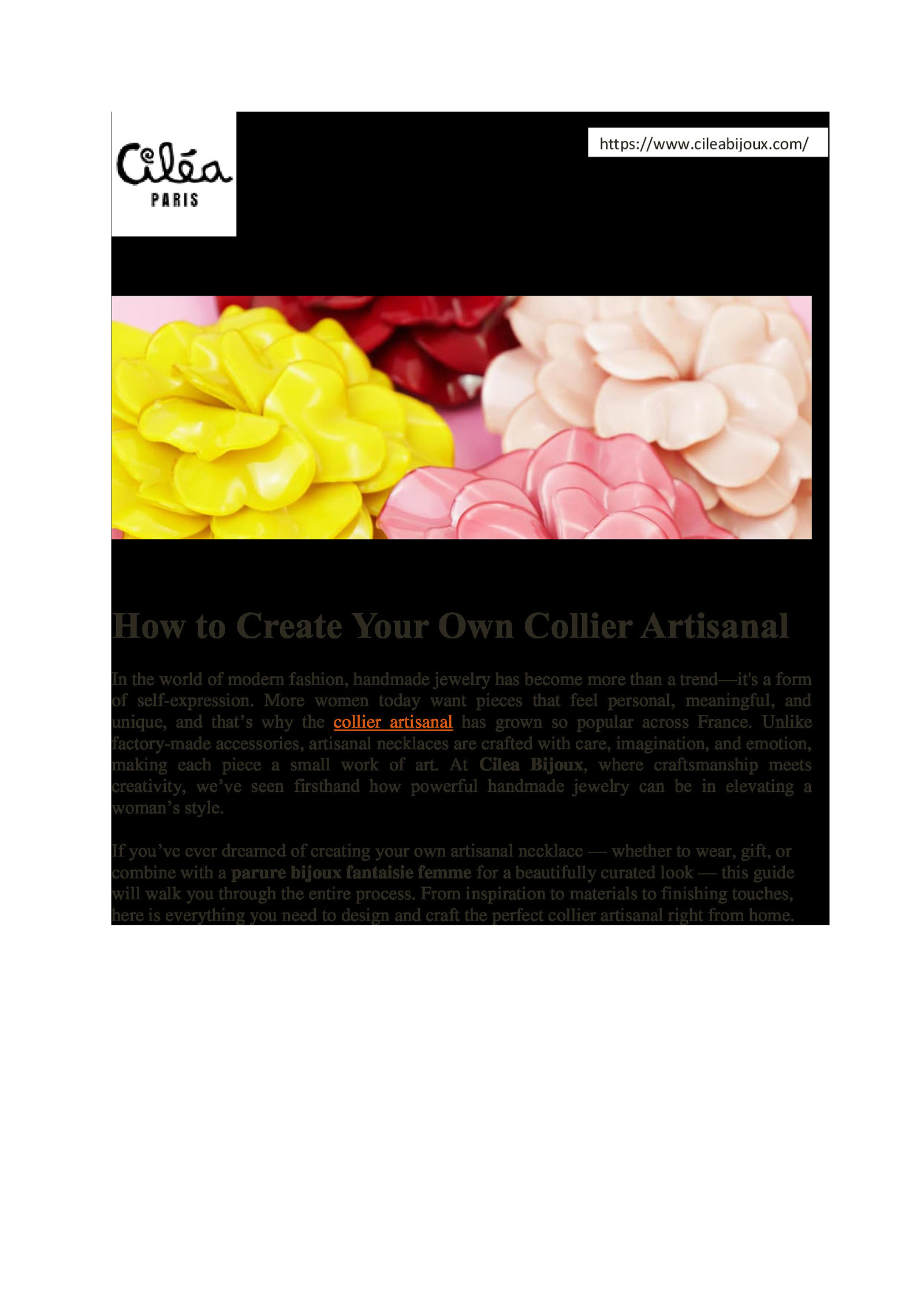 Collier Artisanal – Authentic Jewelry with Artistic Soul