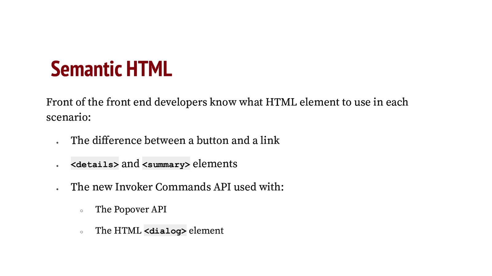 Semantic HTML